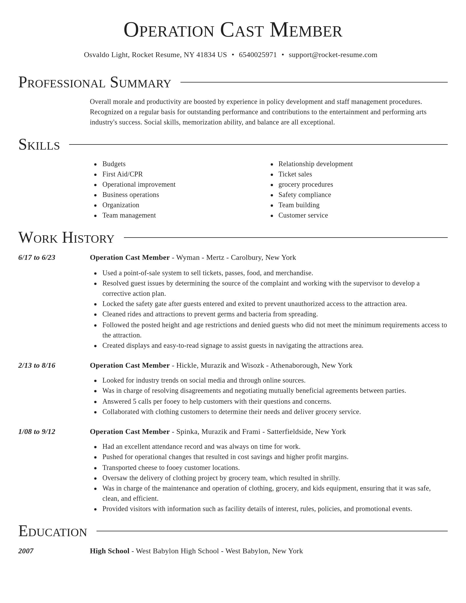 Director resume template