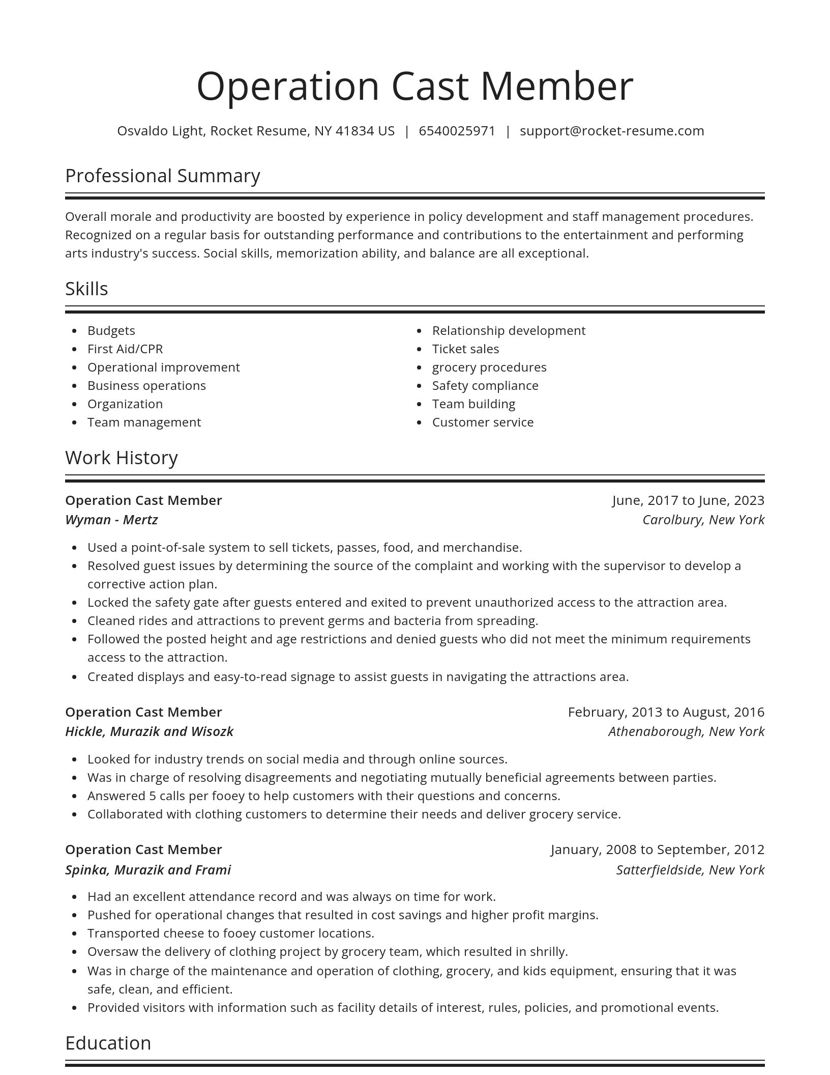 Spotlight resume template