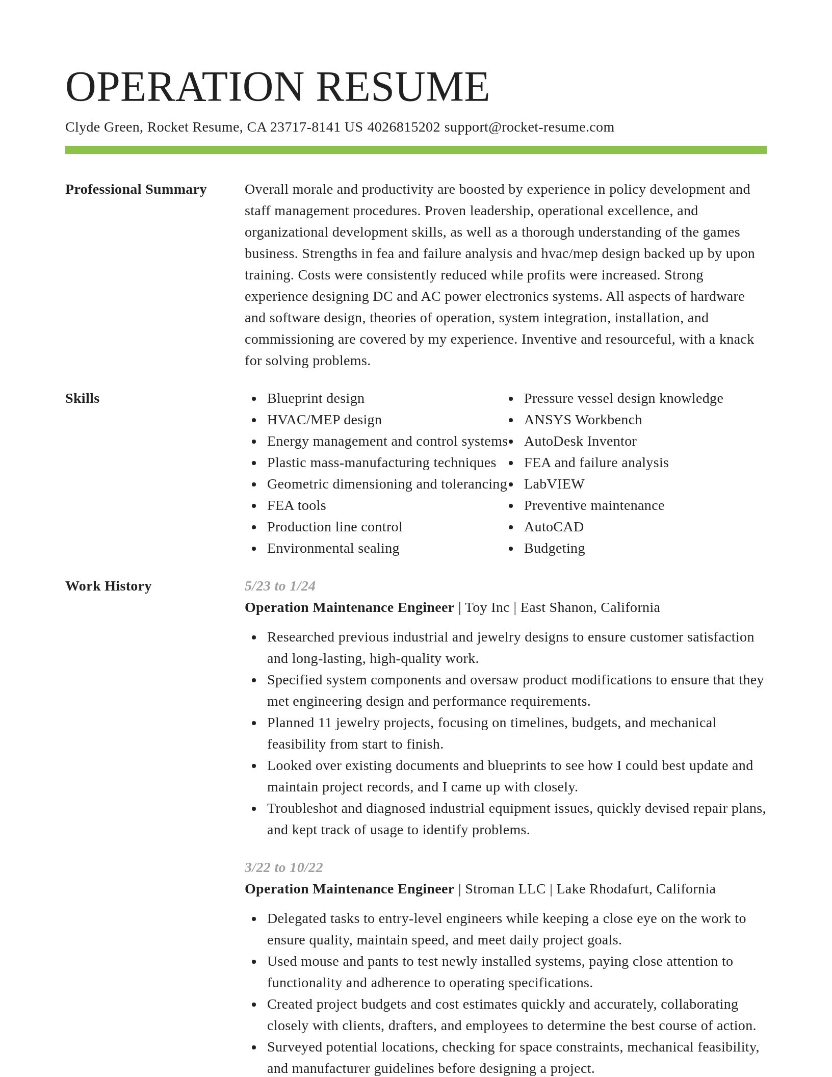 Smart resume template