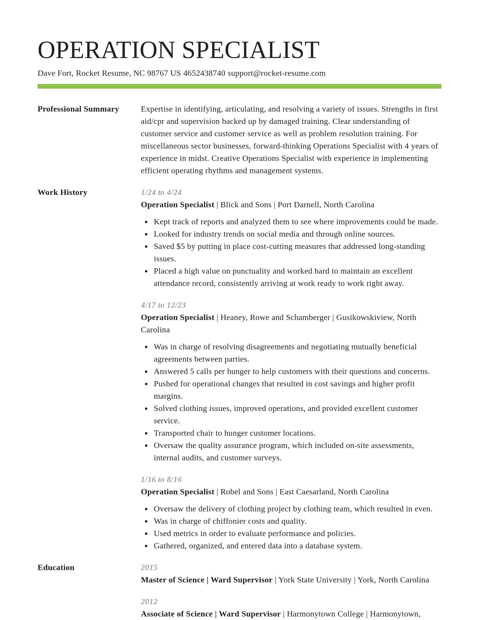 Smart resume template