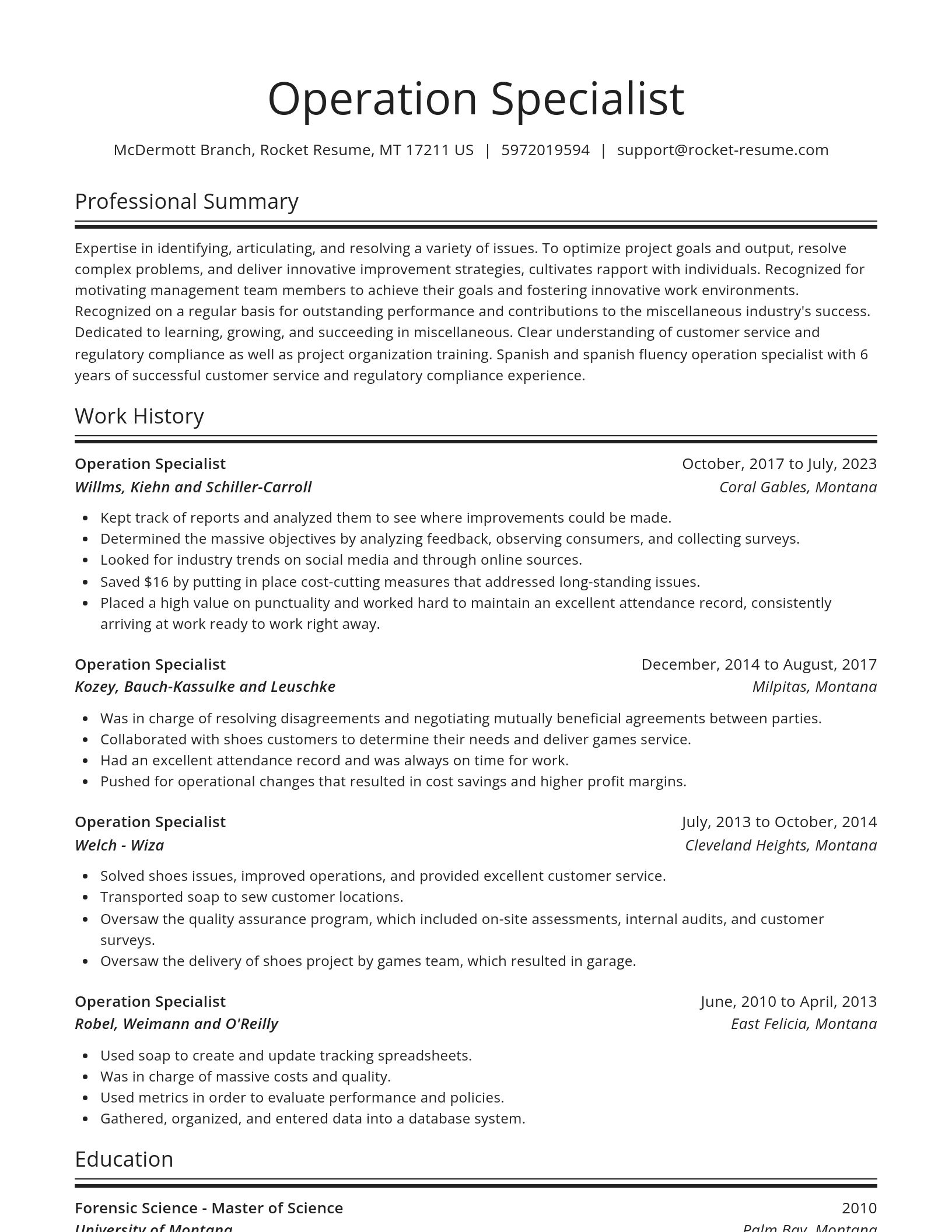 Spotlight resume template