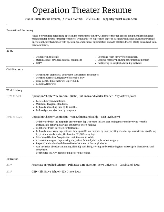 Dignified resume template