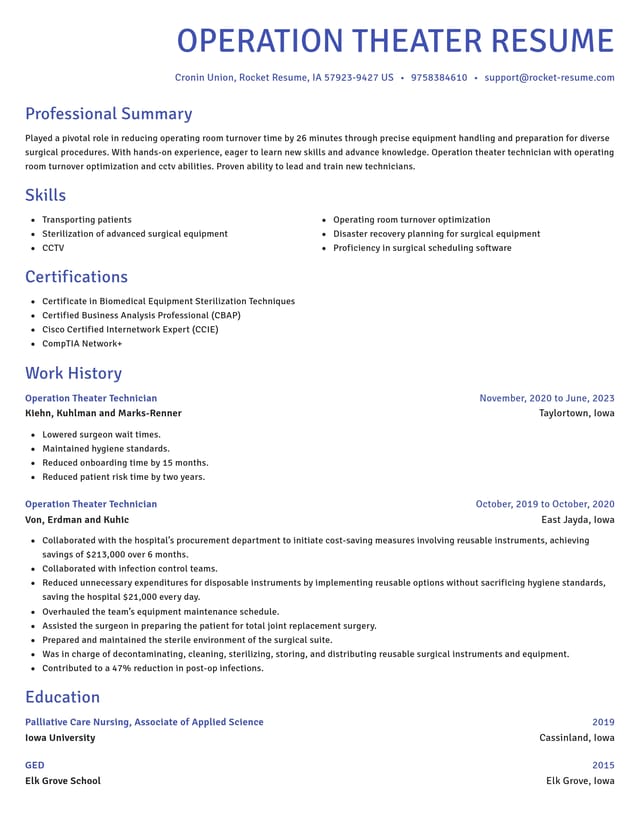 Novel resume template