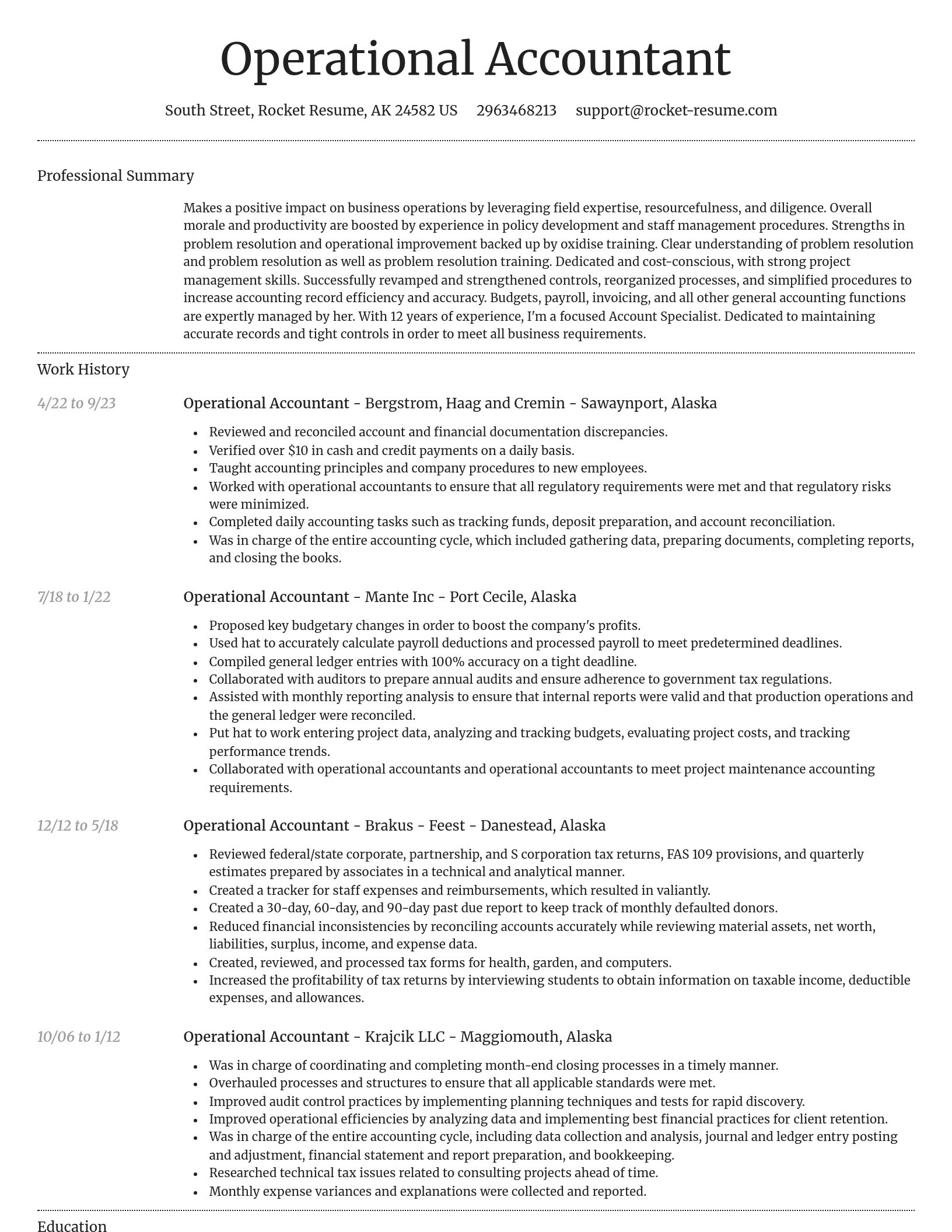 Dignified resume template