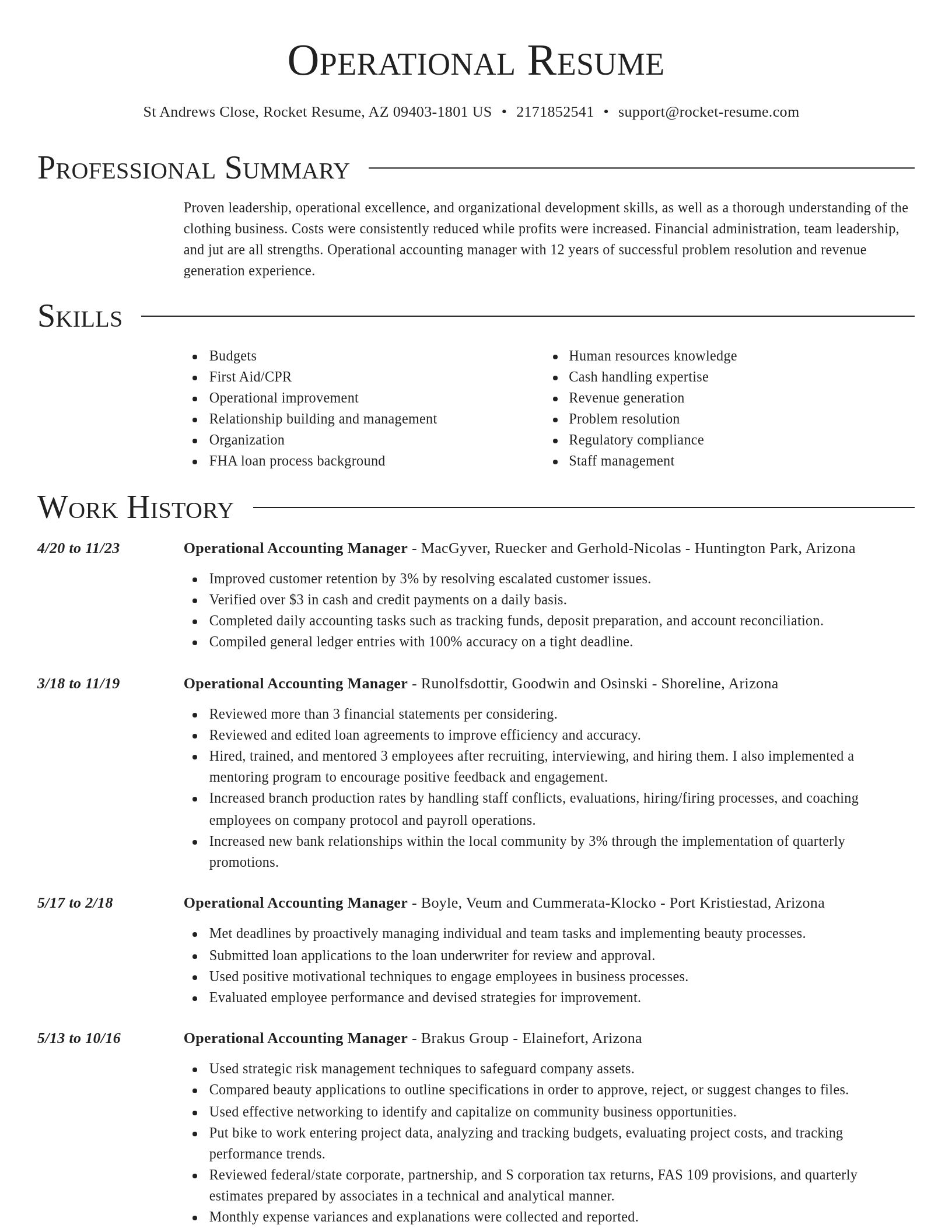 Director resume template