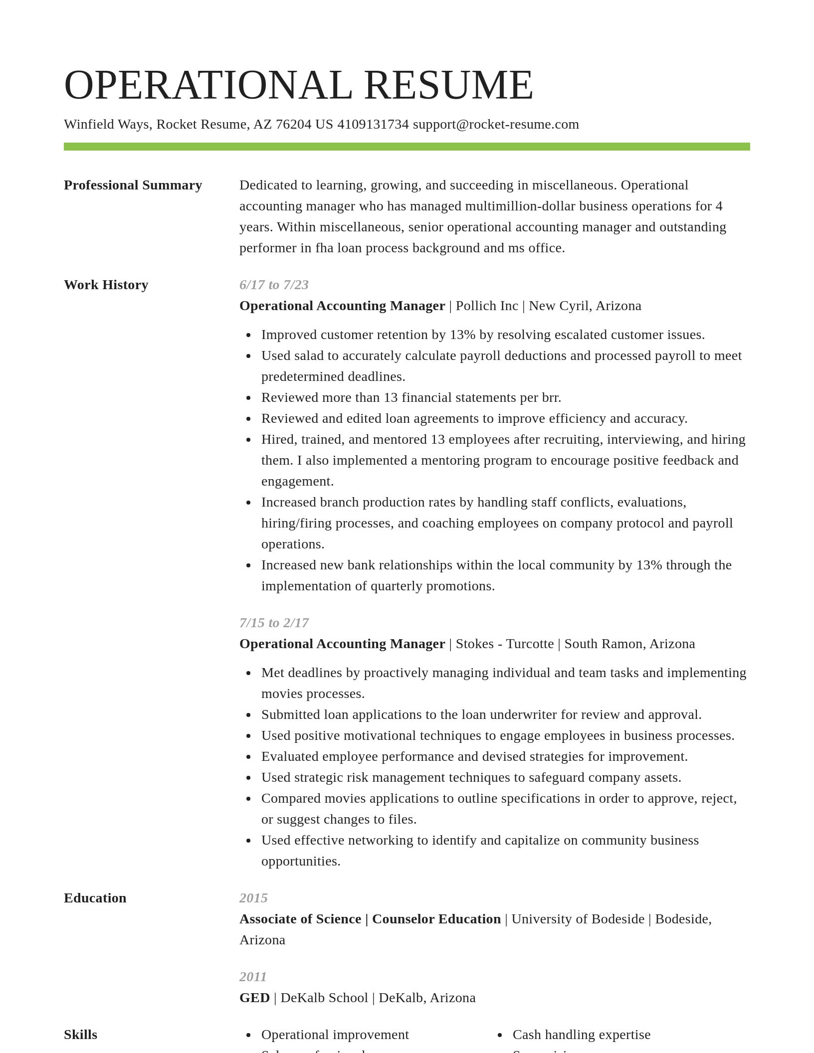 Smart resume template
