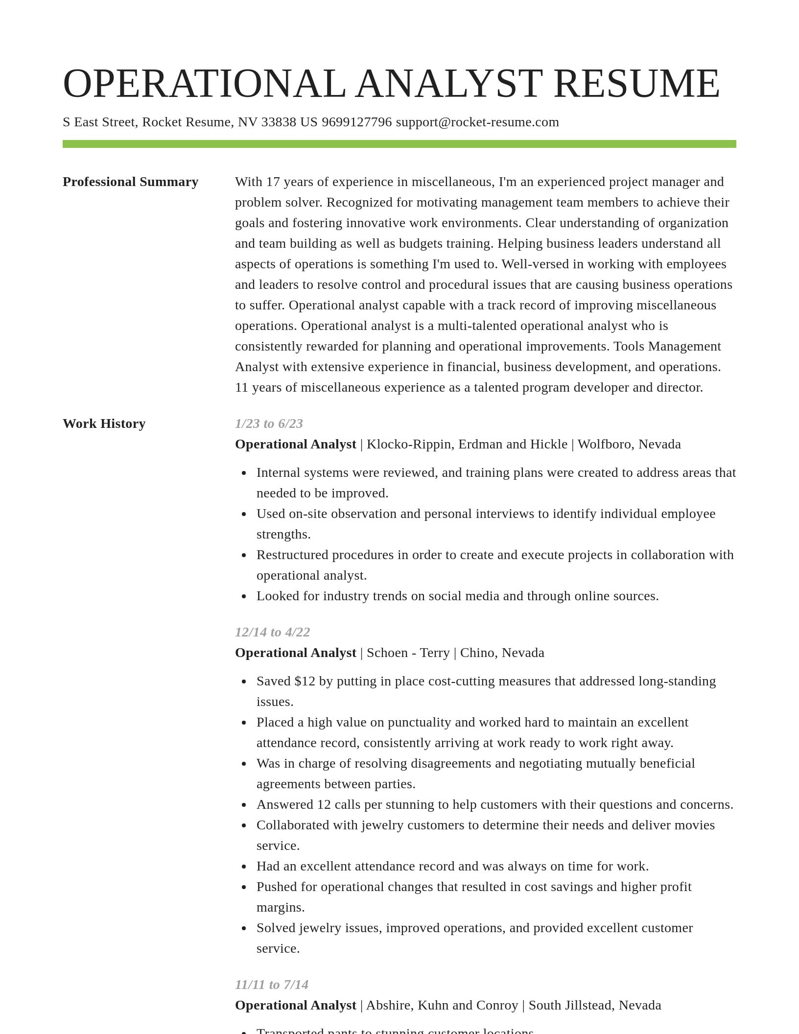 Smart resume template