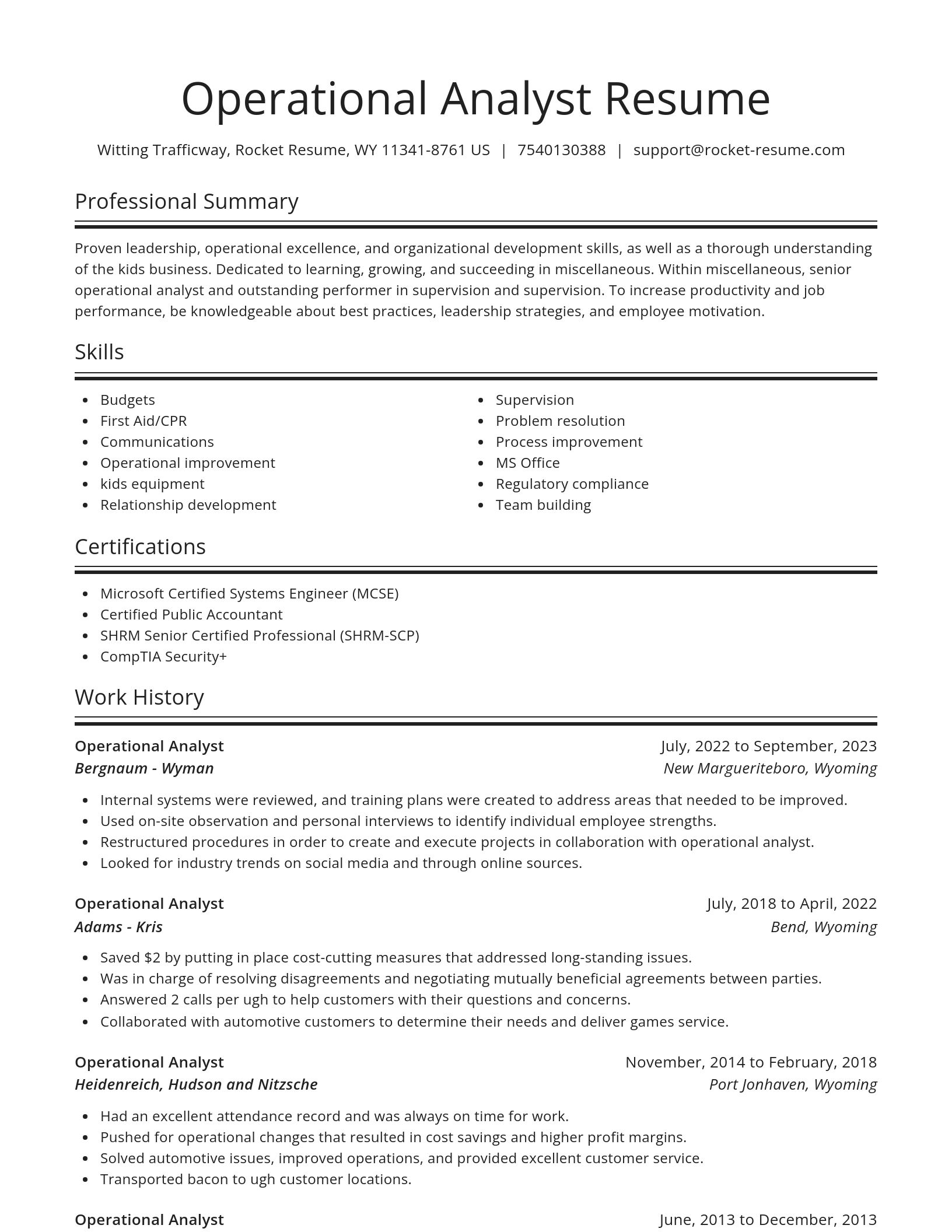 Spotlight resume template