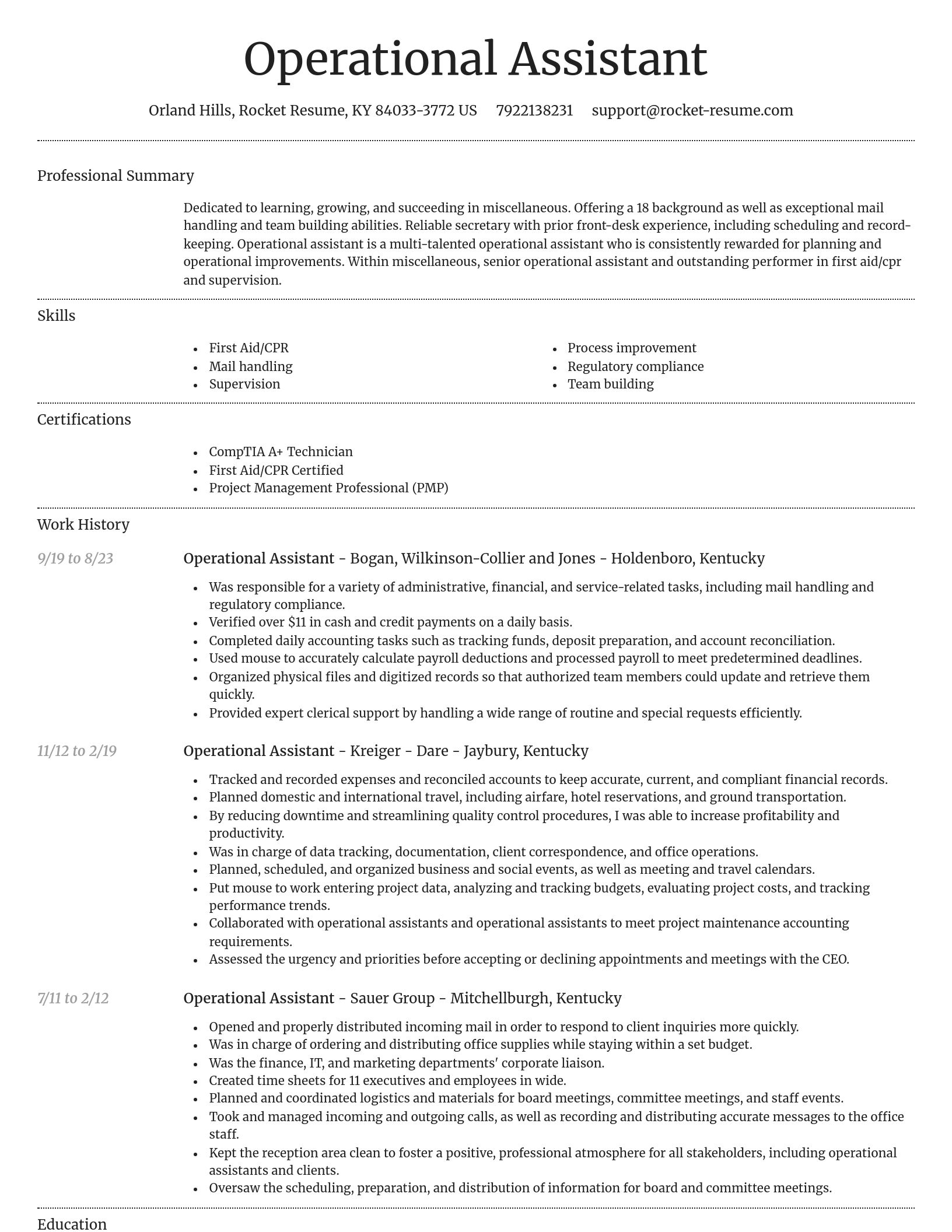 Dignified resume template