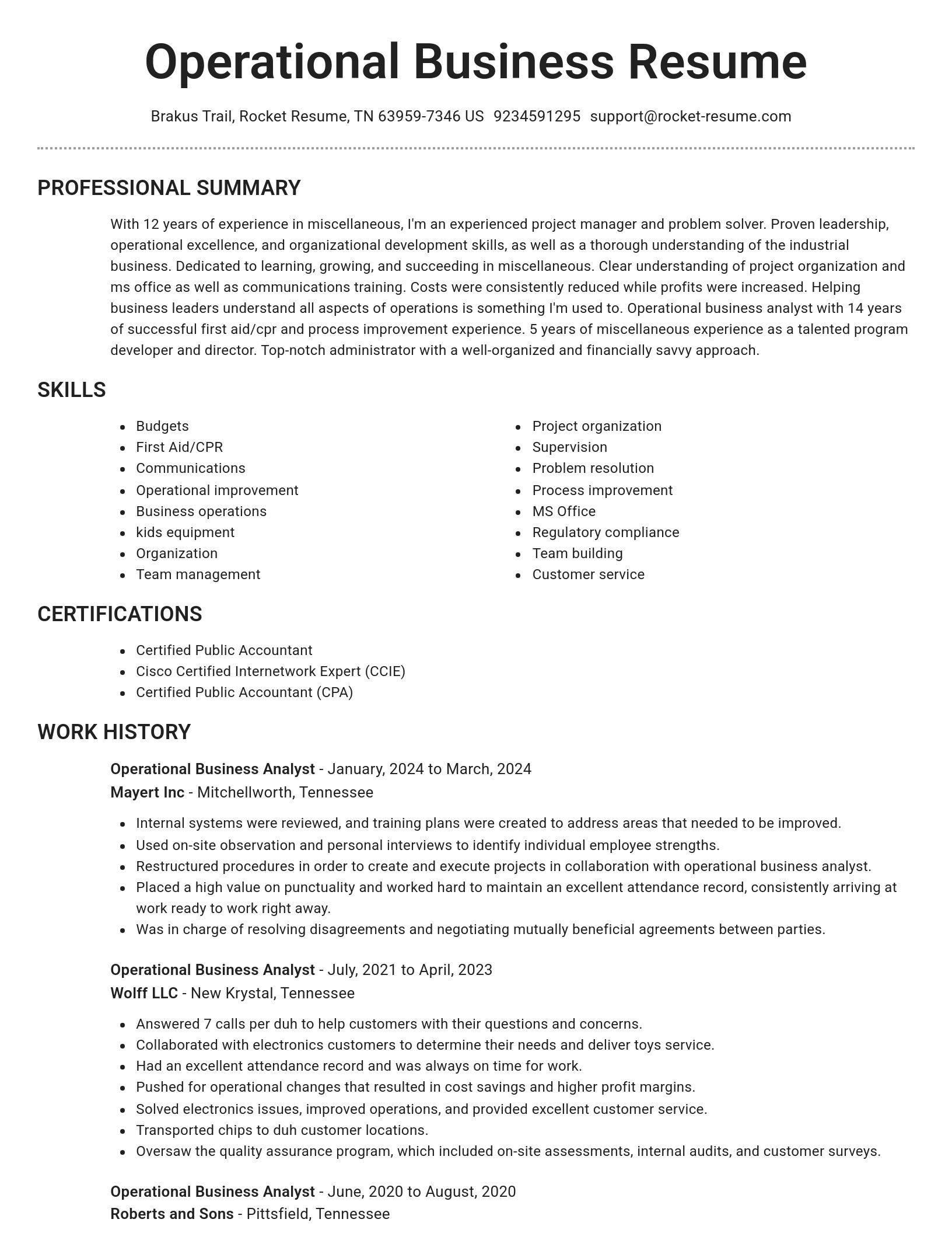 Brilliant resume template
