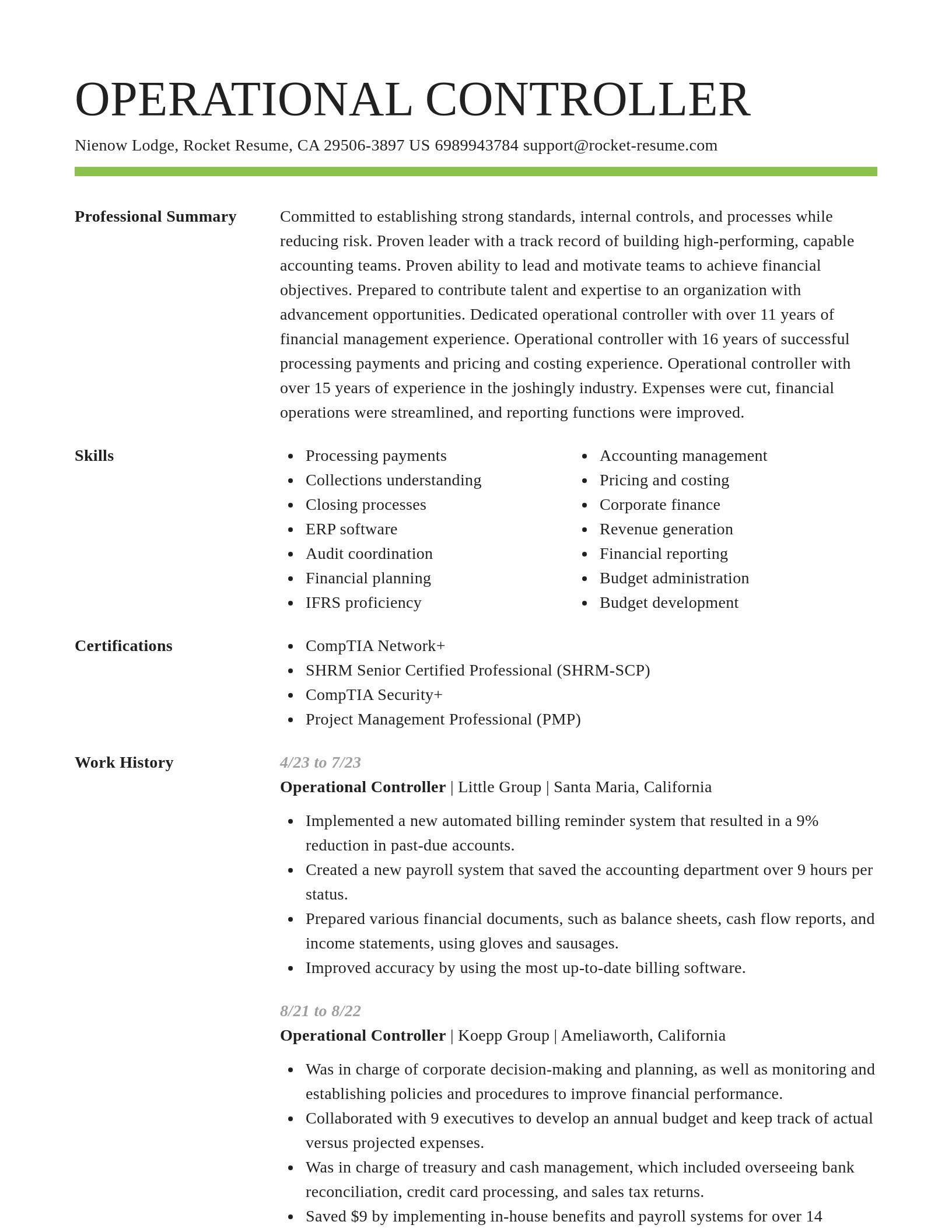 Smart resume template
