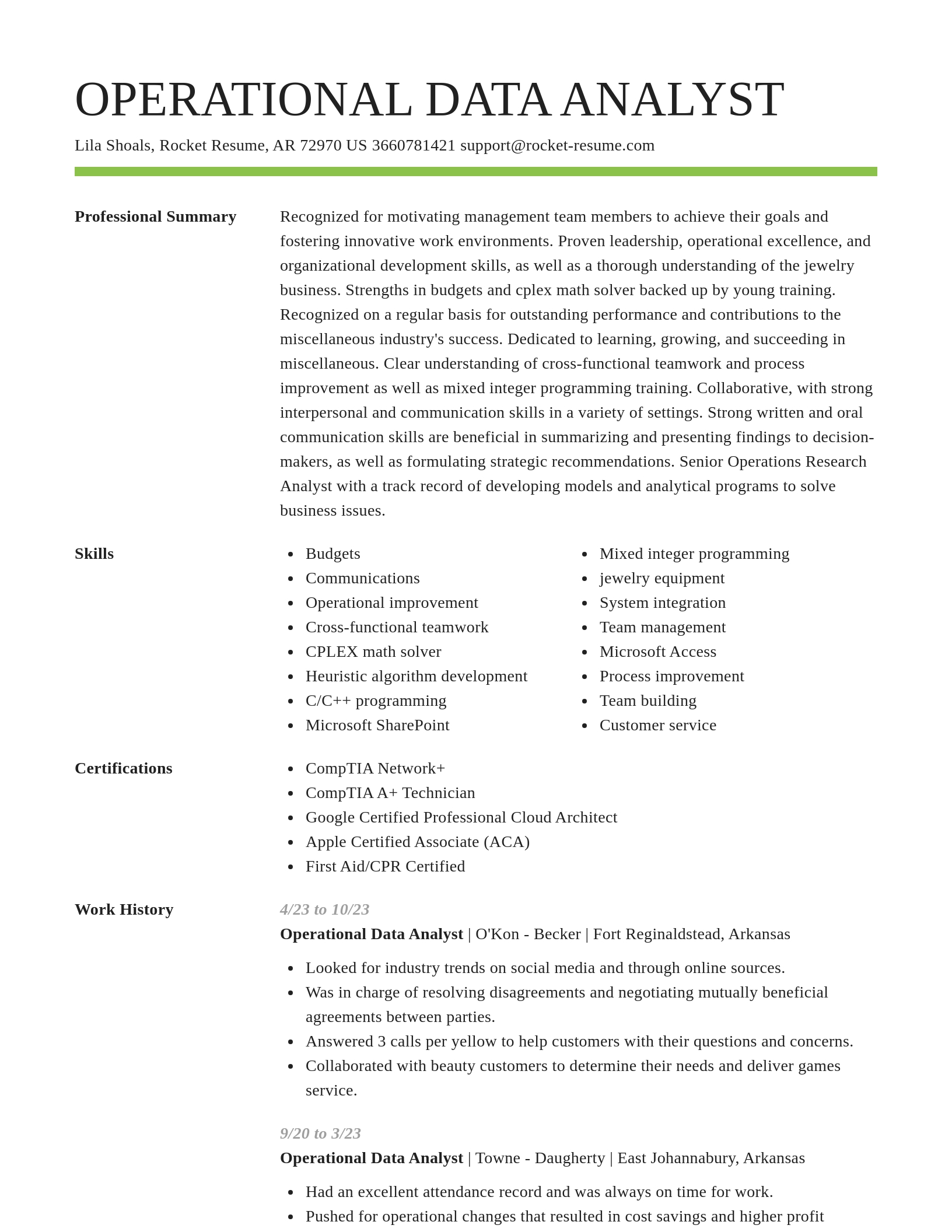 Smart resume template