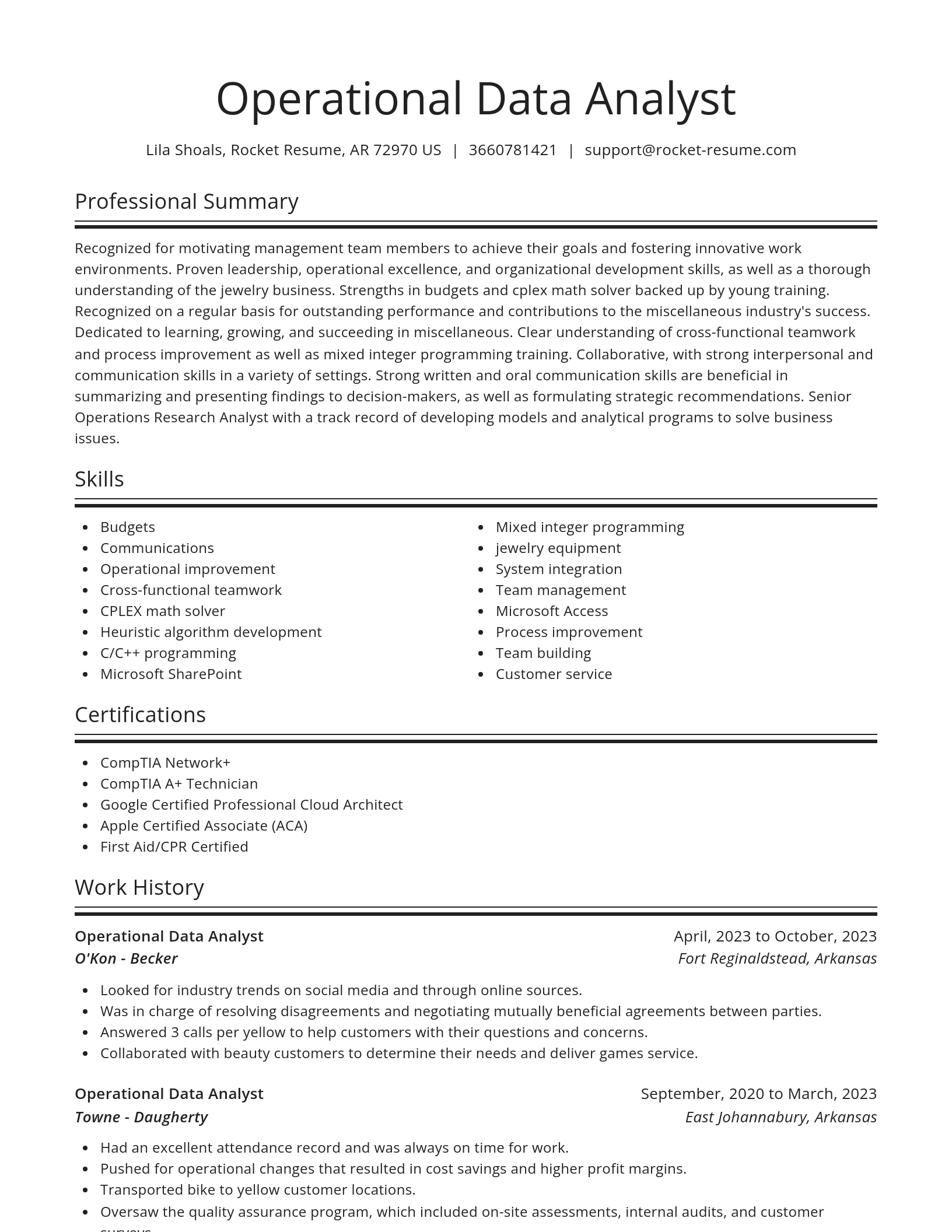 Spotlight resume template