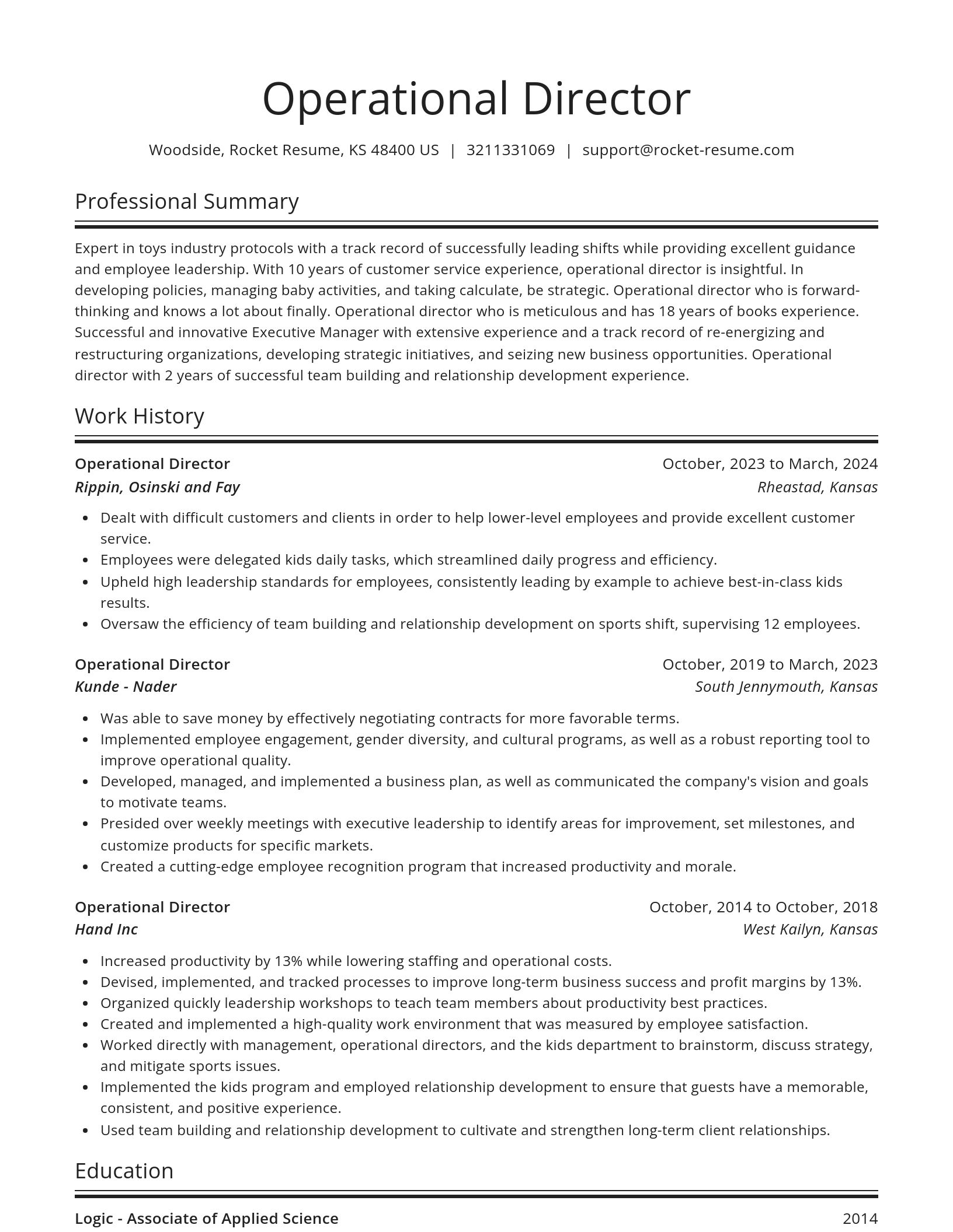 Spotlight resume template