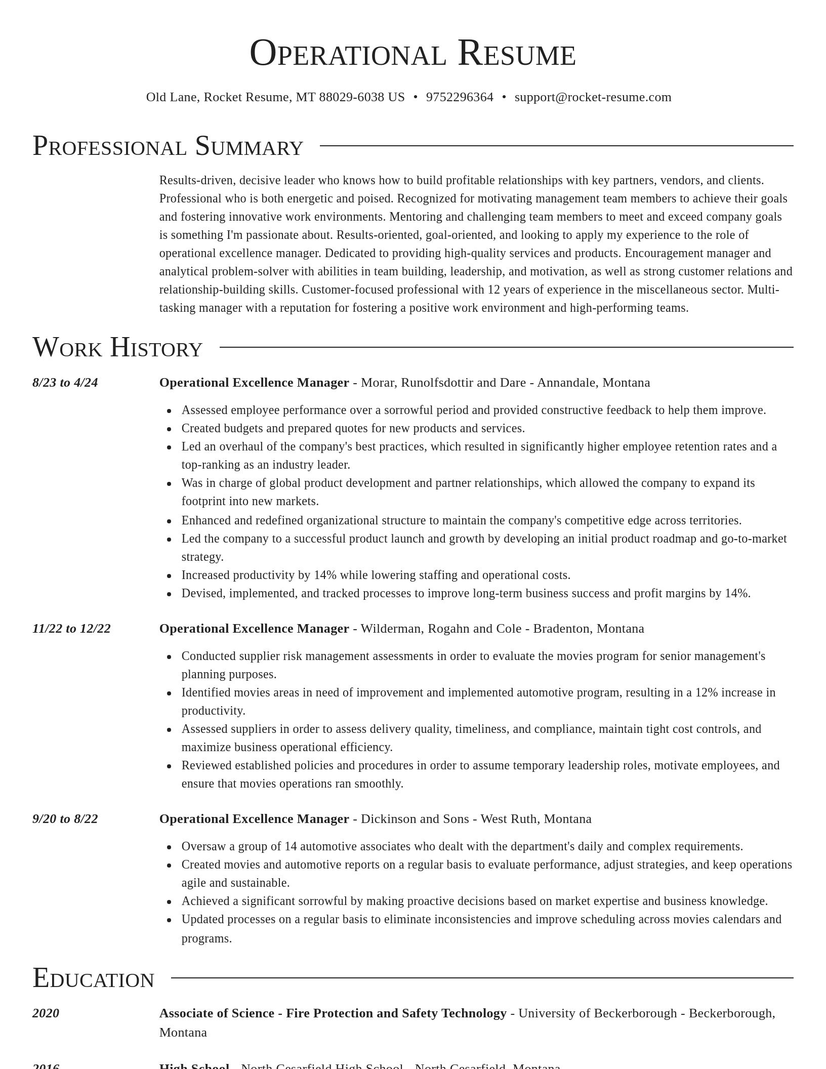 Director resume template