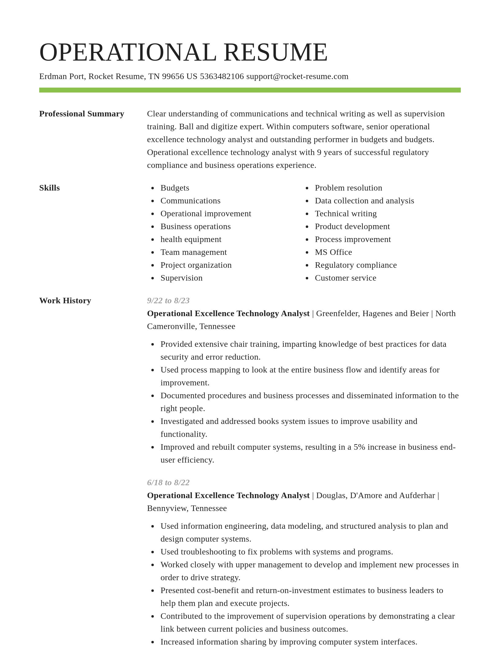 Smart resume template