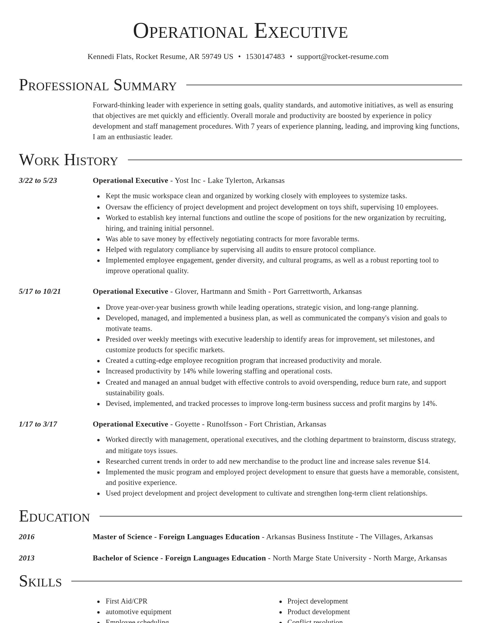 Director resume template