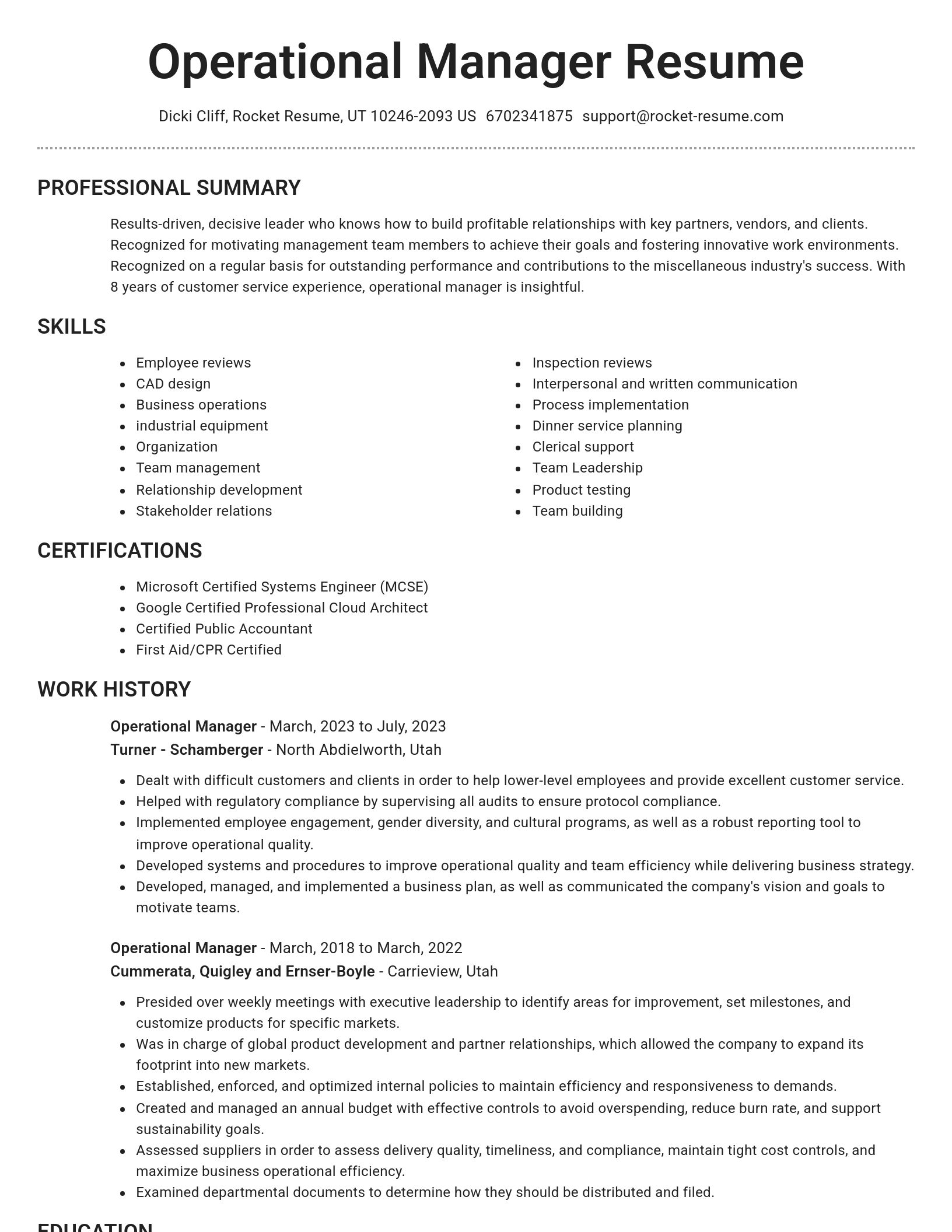 Brilliant resume template
