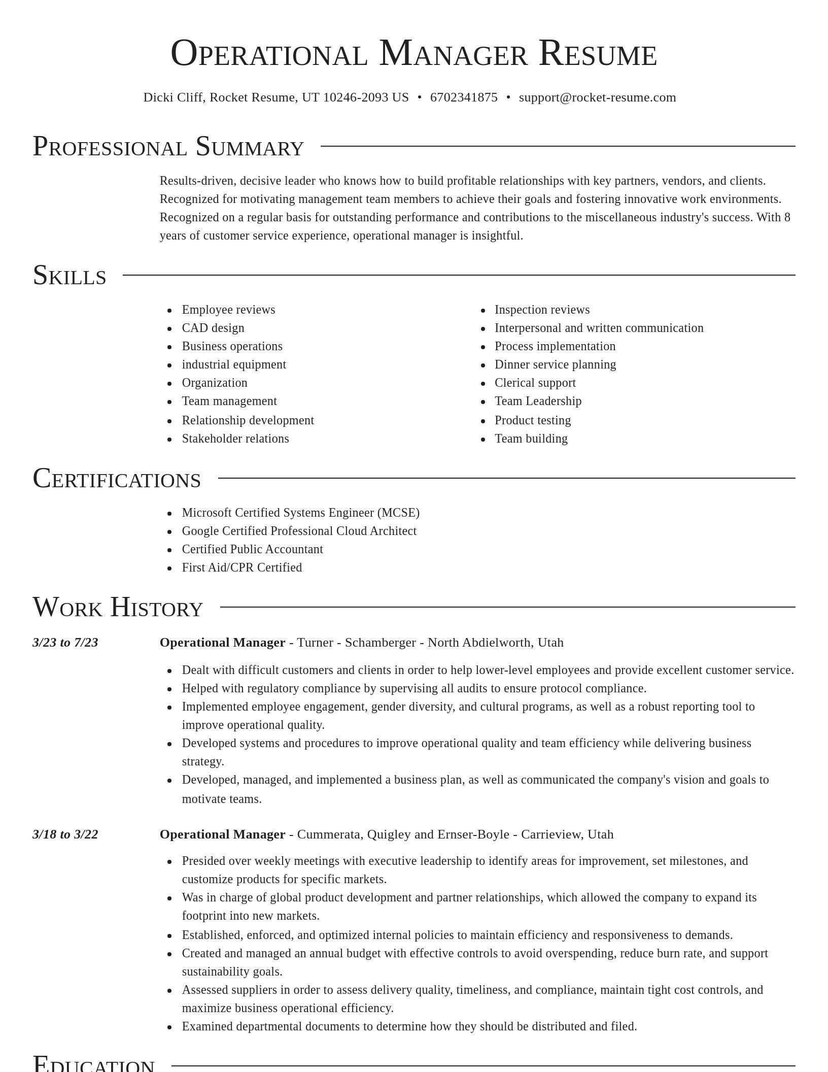 Director resume template