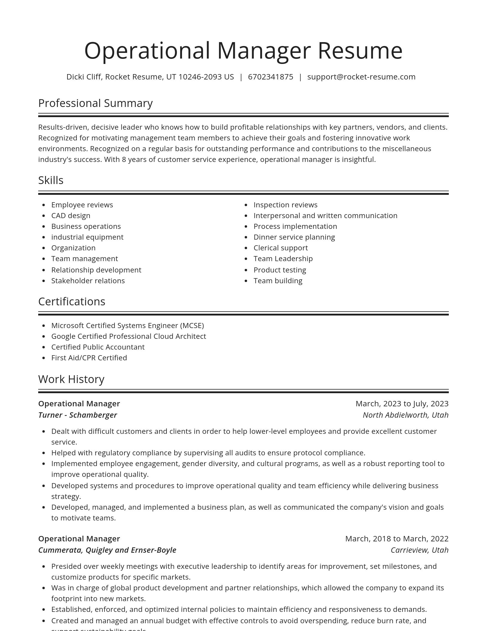 Spotlight resume template