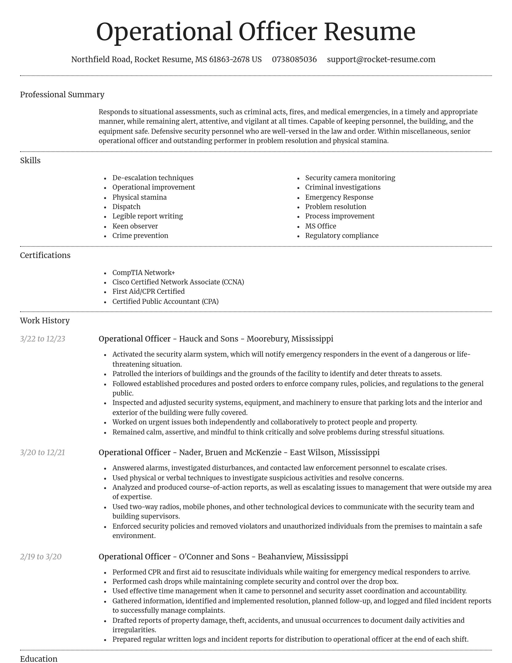 Dignified resume template