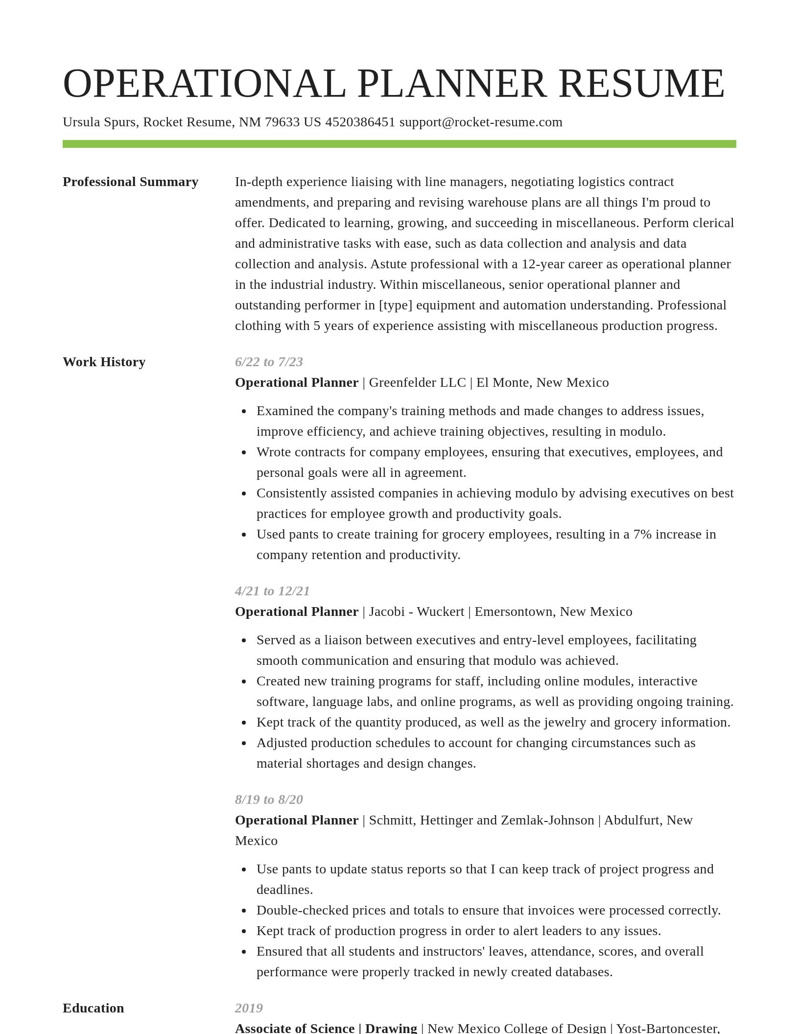 Smart resume template