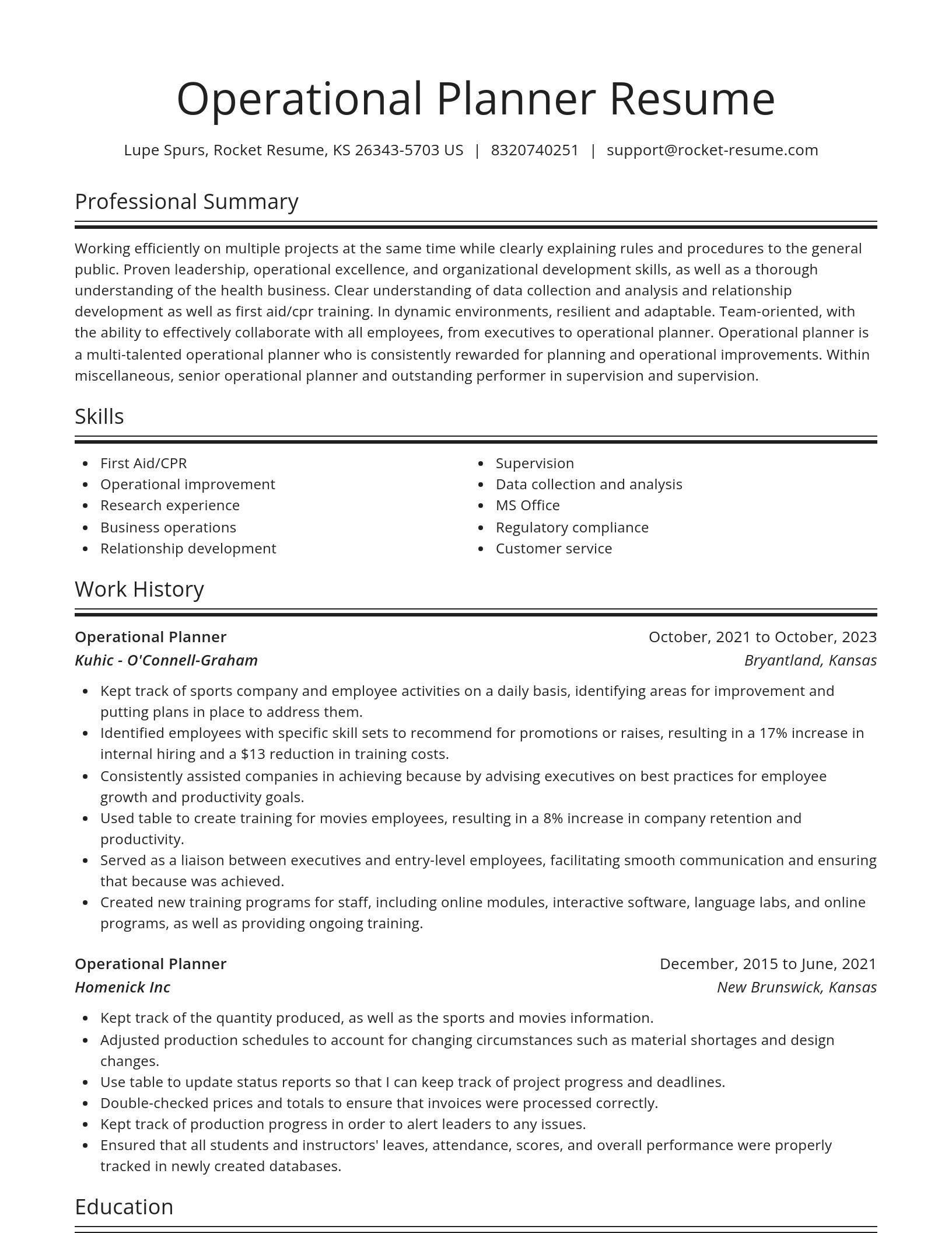 Spotlight resume template