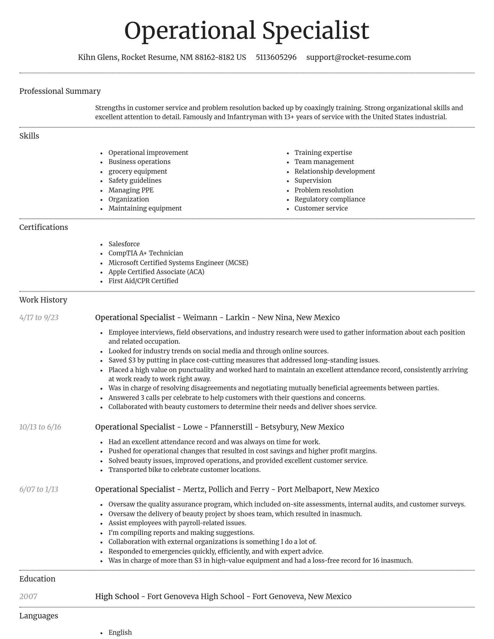 Dignified resume template