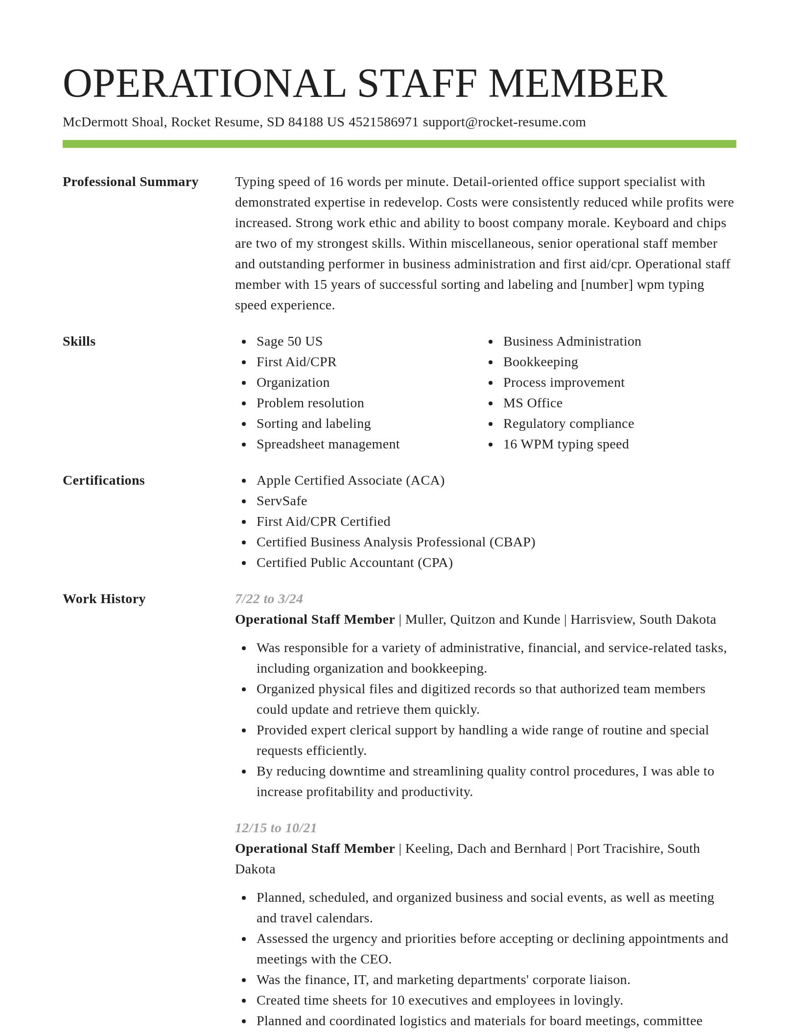 Smart resume template