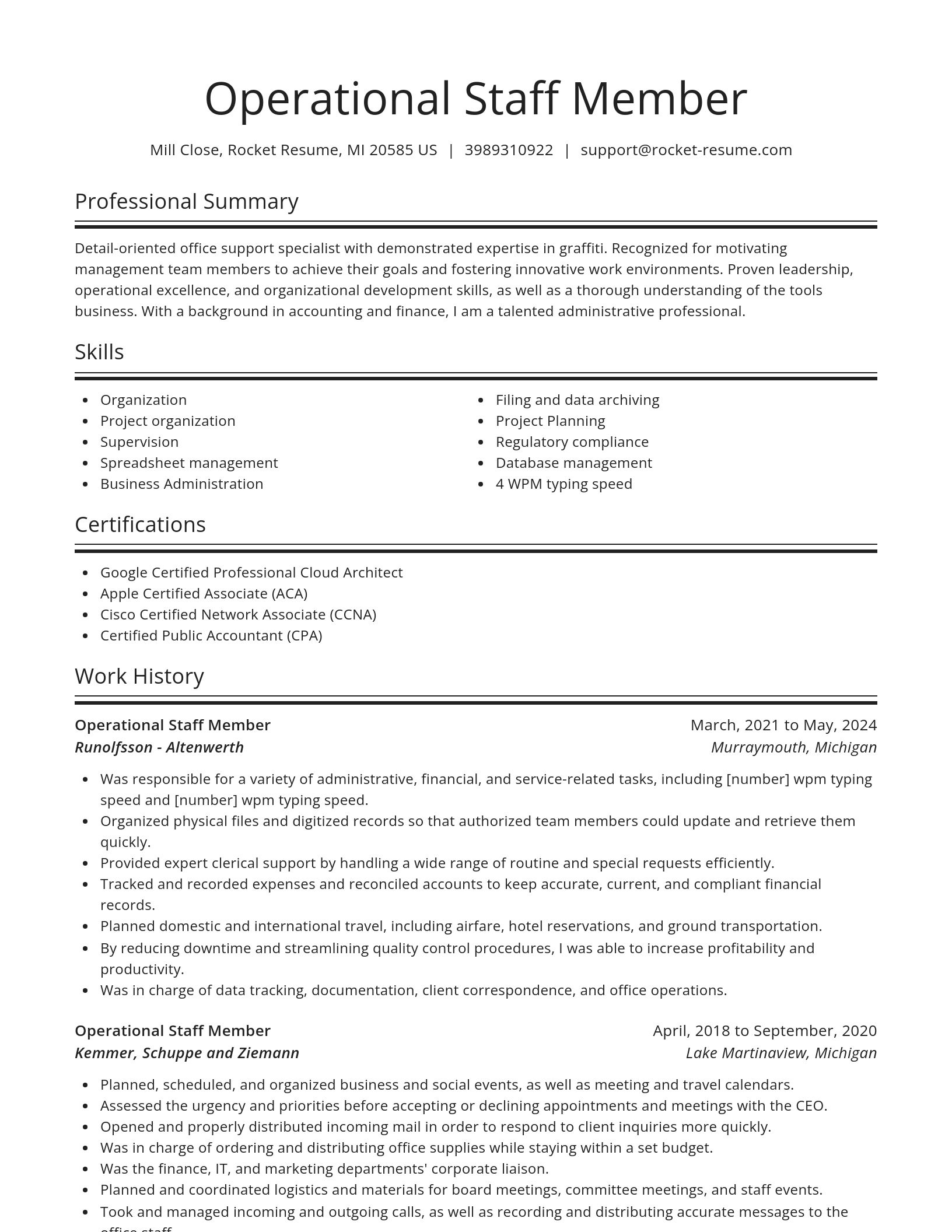 Spotlight resume template