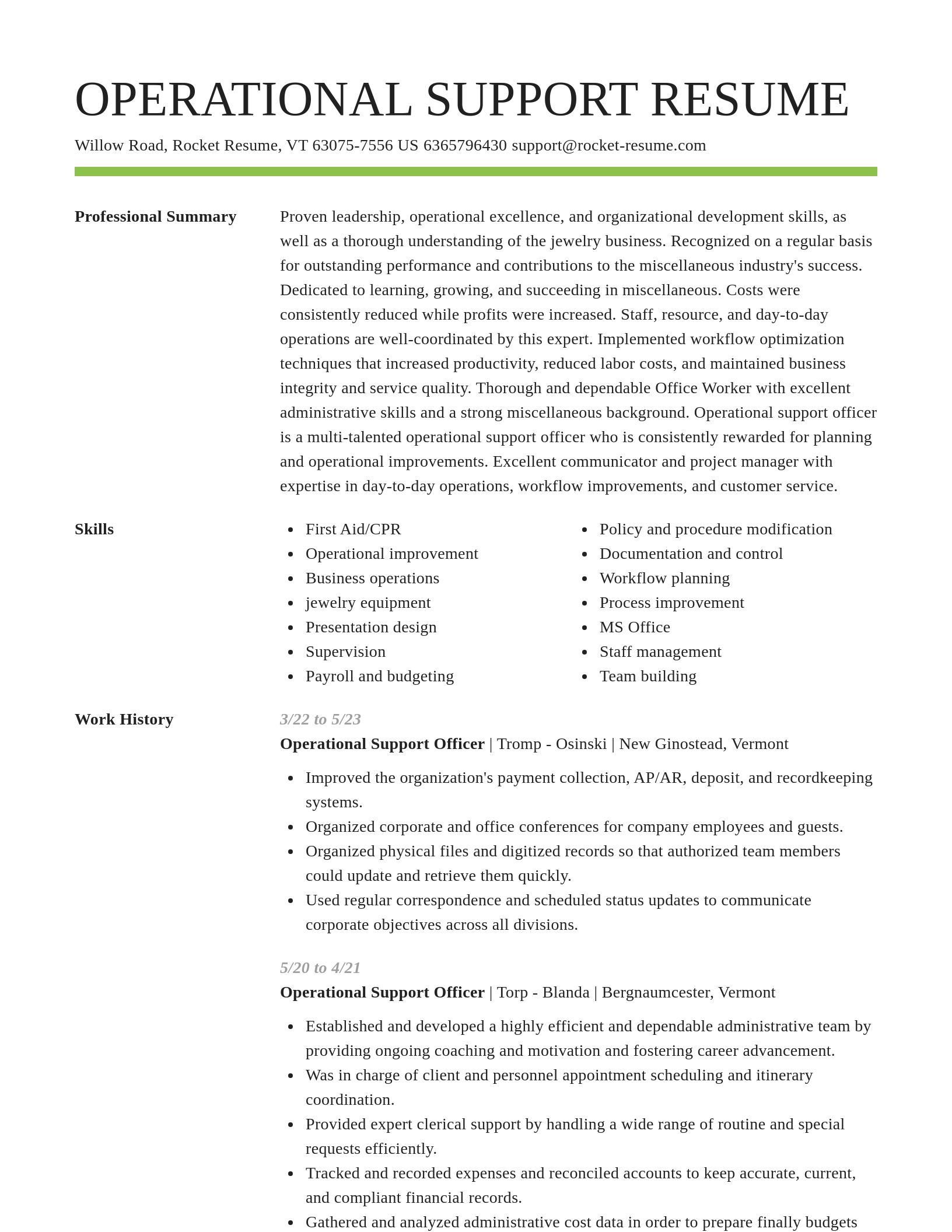 Smart resume template