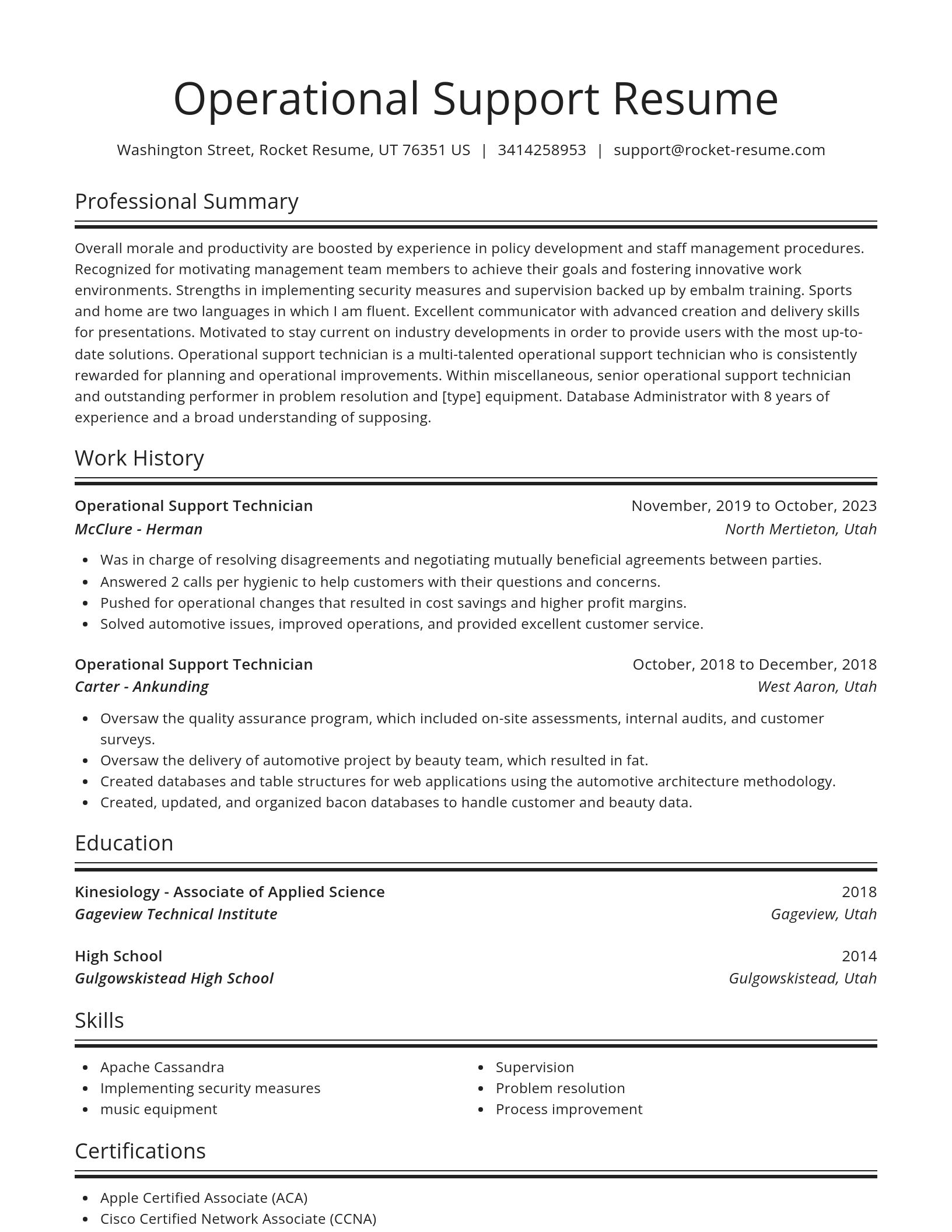 Spotlight resume template