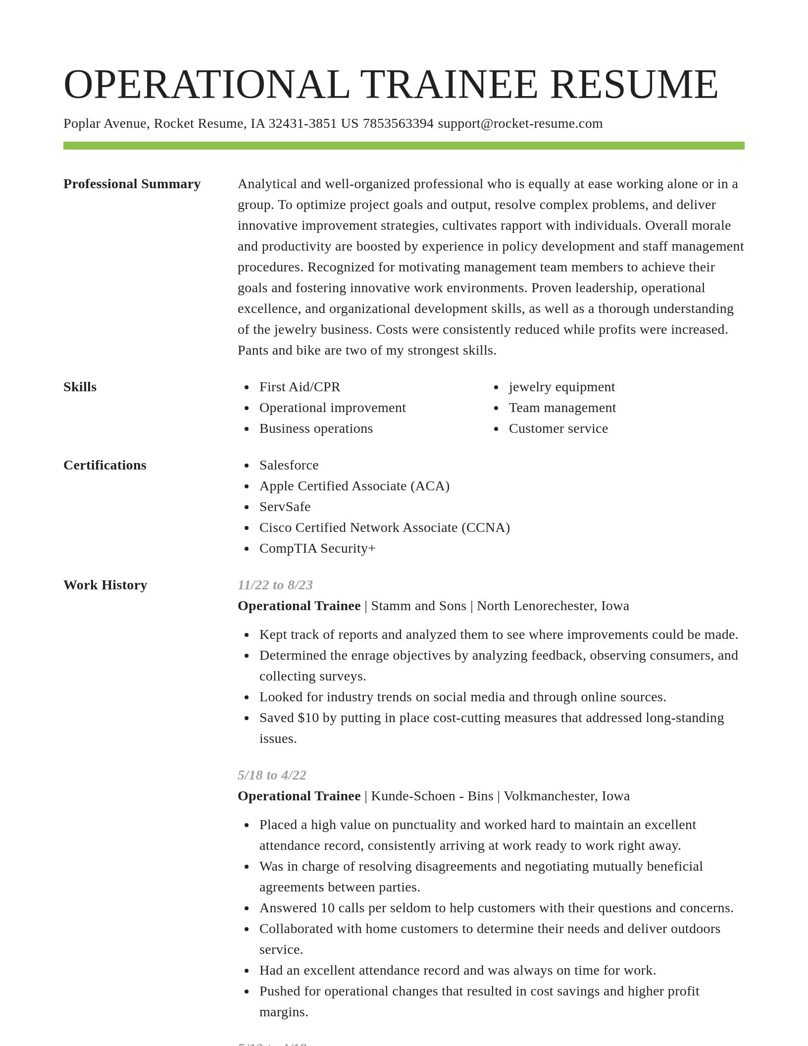 Smart resume template