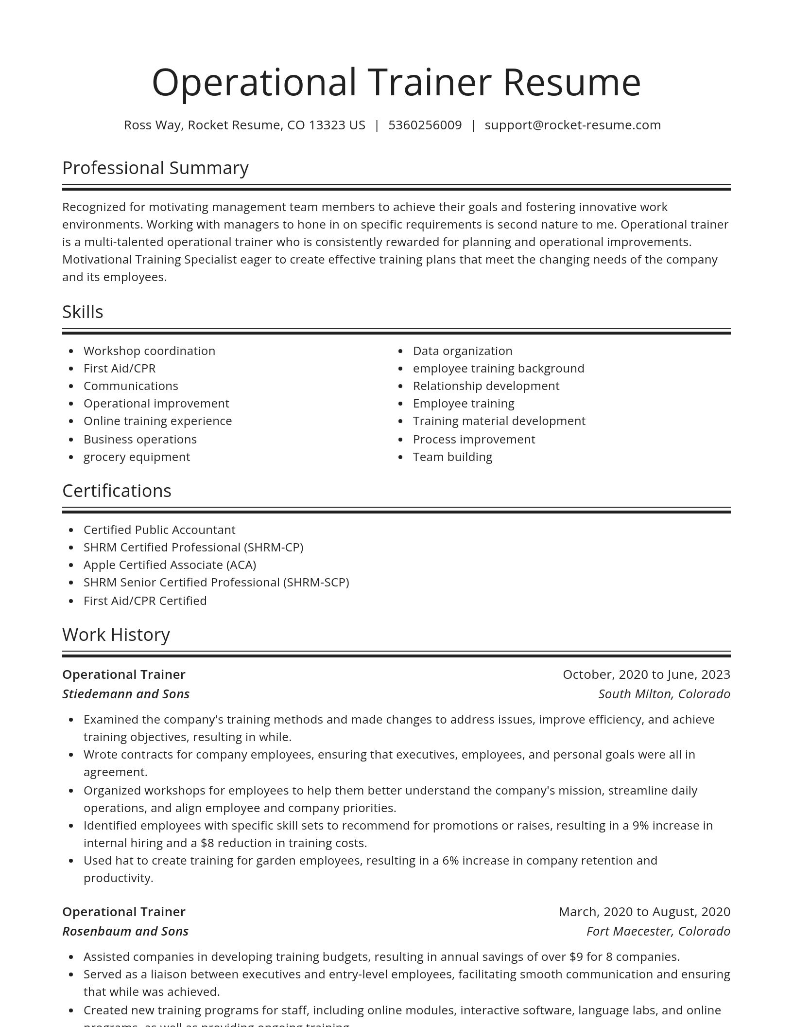 Spotlight resume template