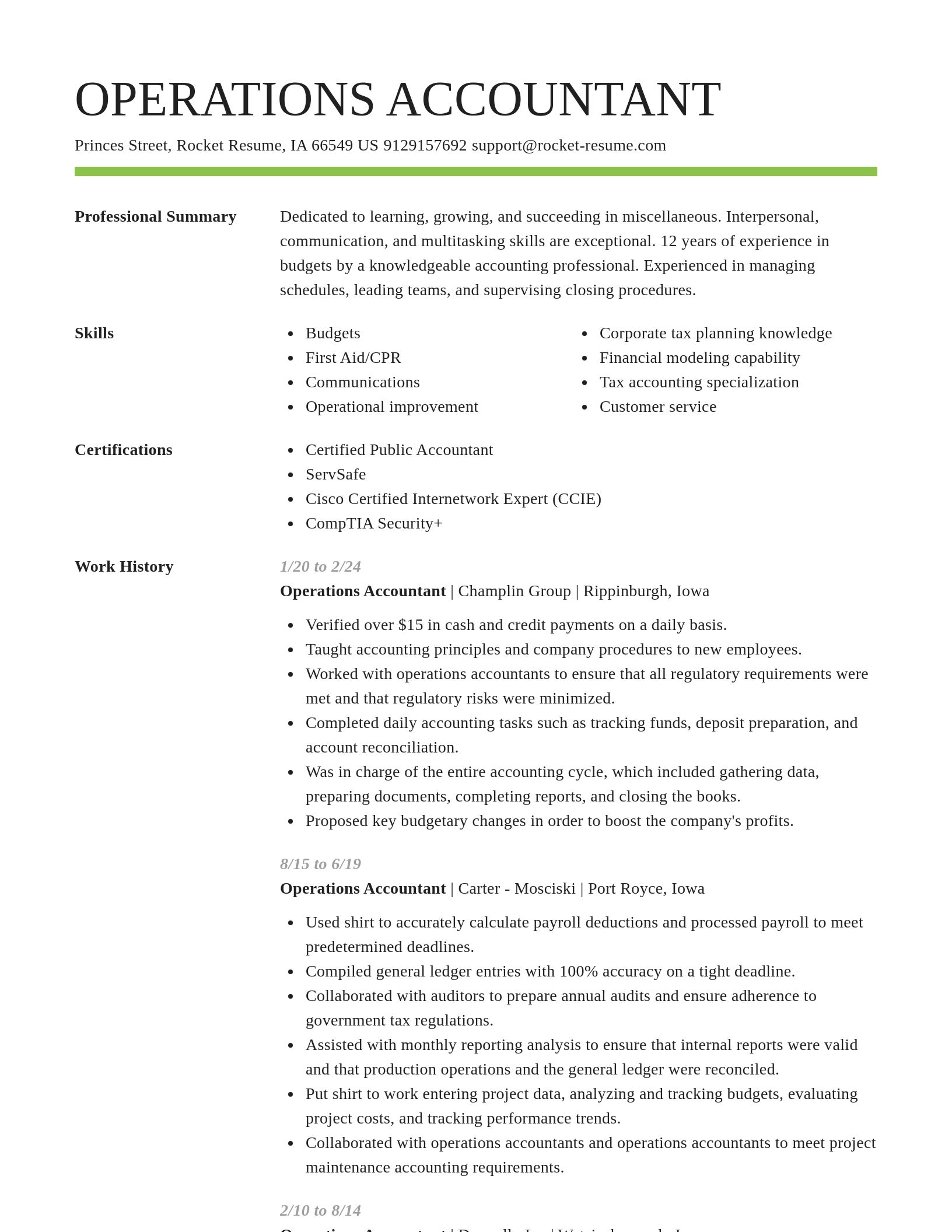 Smart resume template