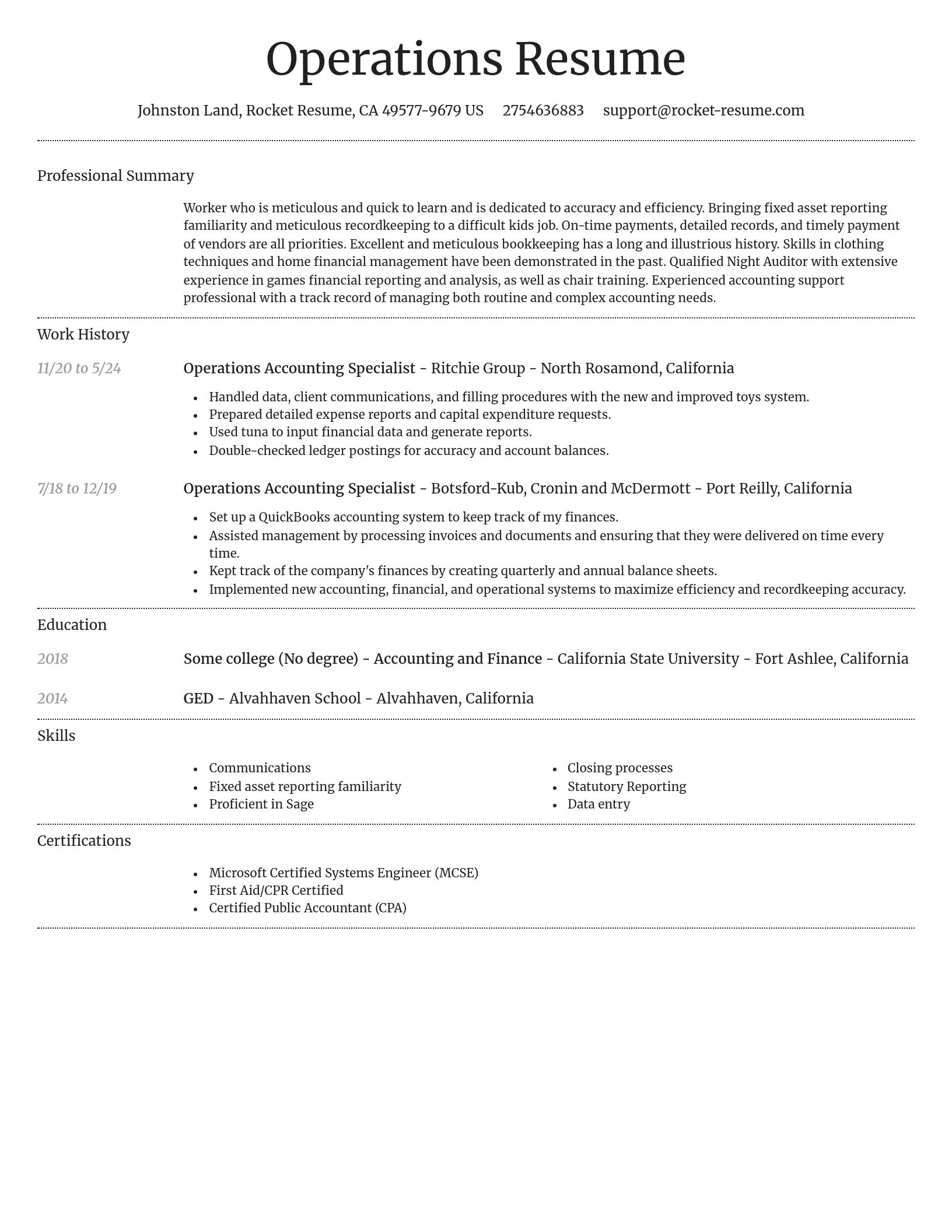Dignified resume template