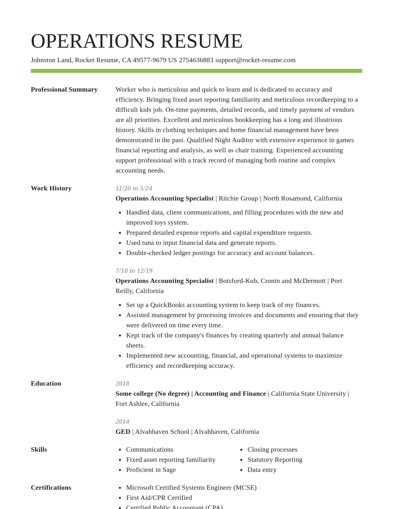 Smart resume template