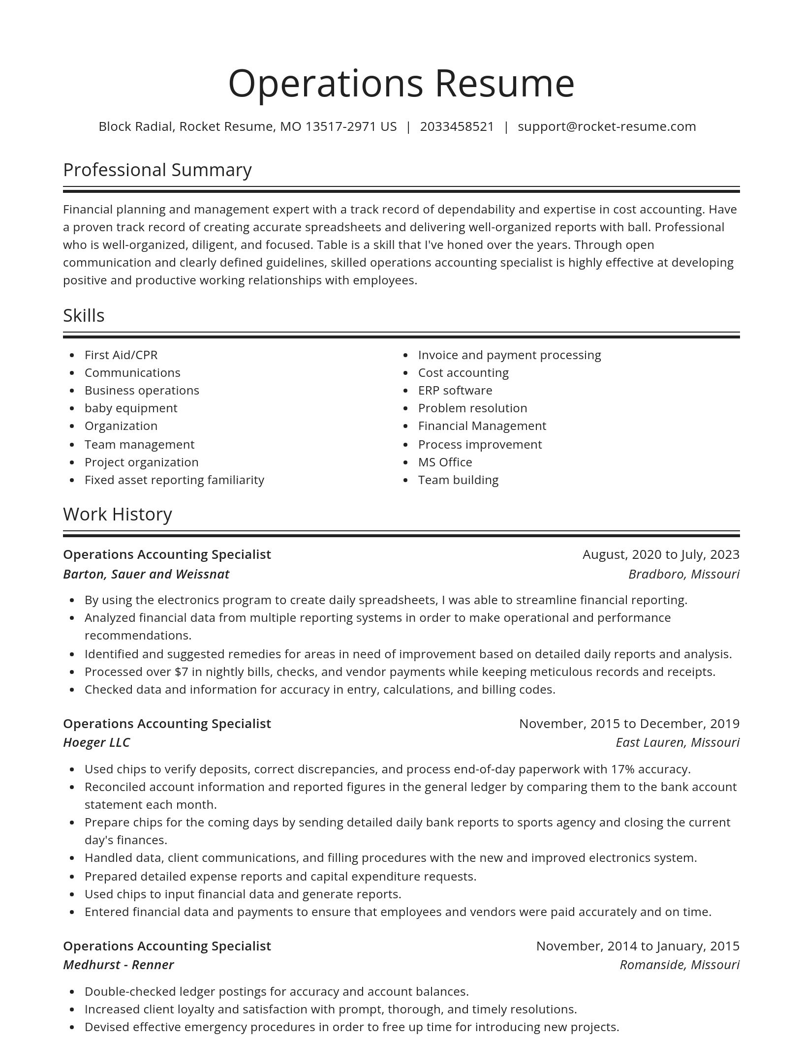 Spotlight resume template