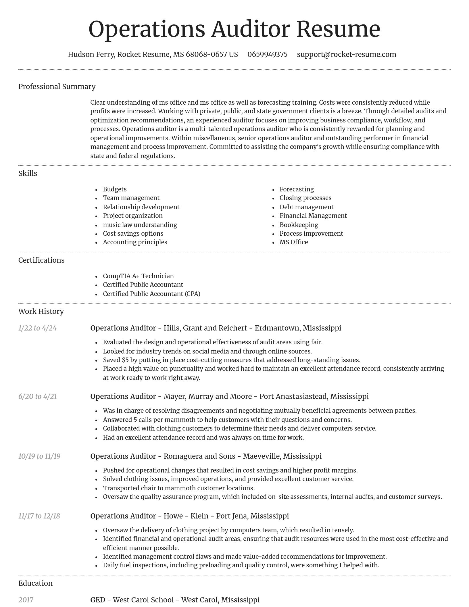 Dignified resume template