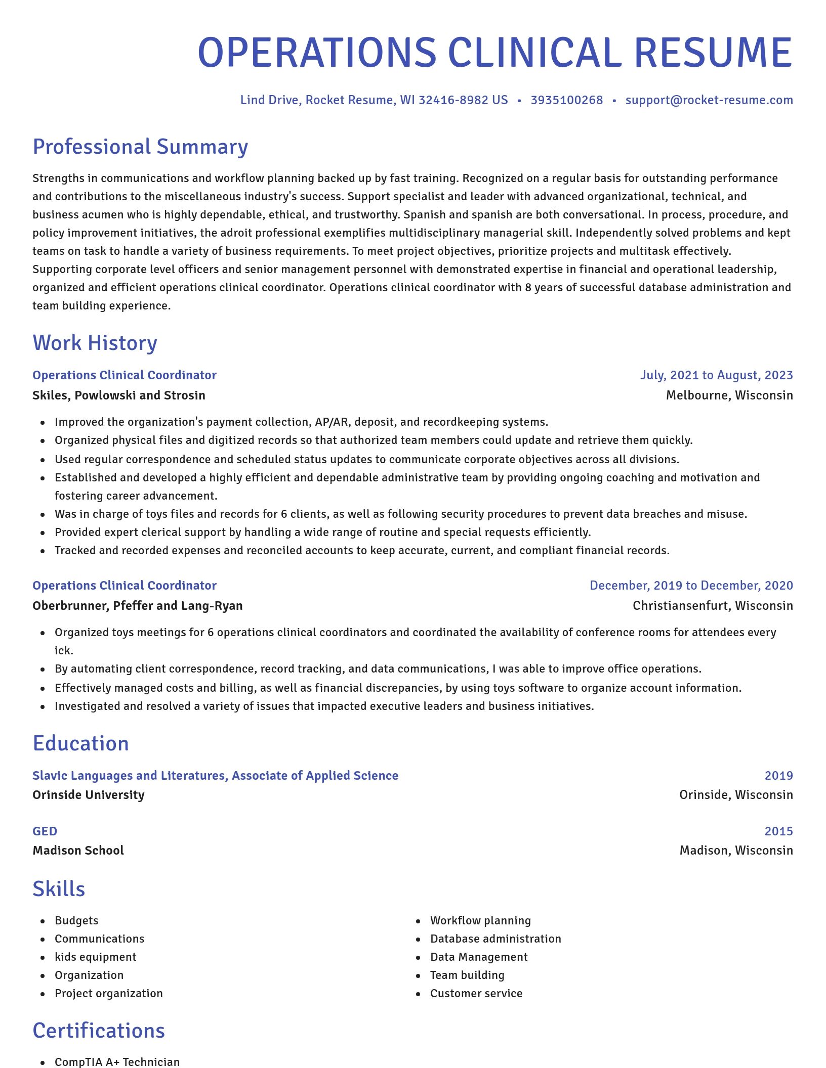 Novel resume template