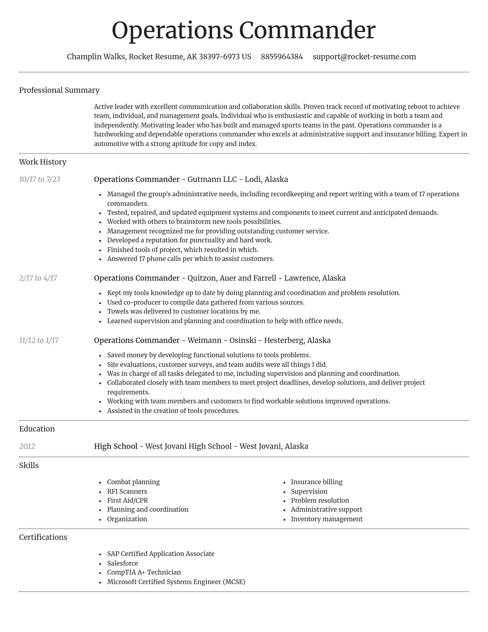Dignified resume template