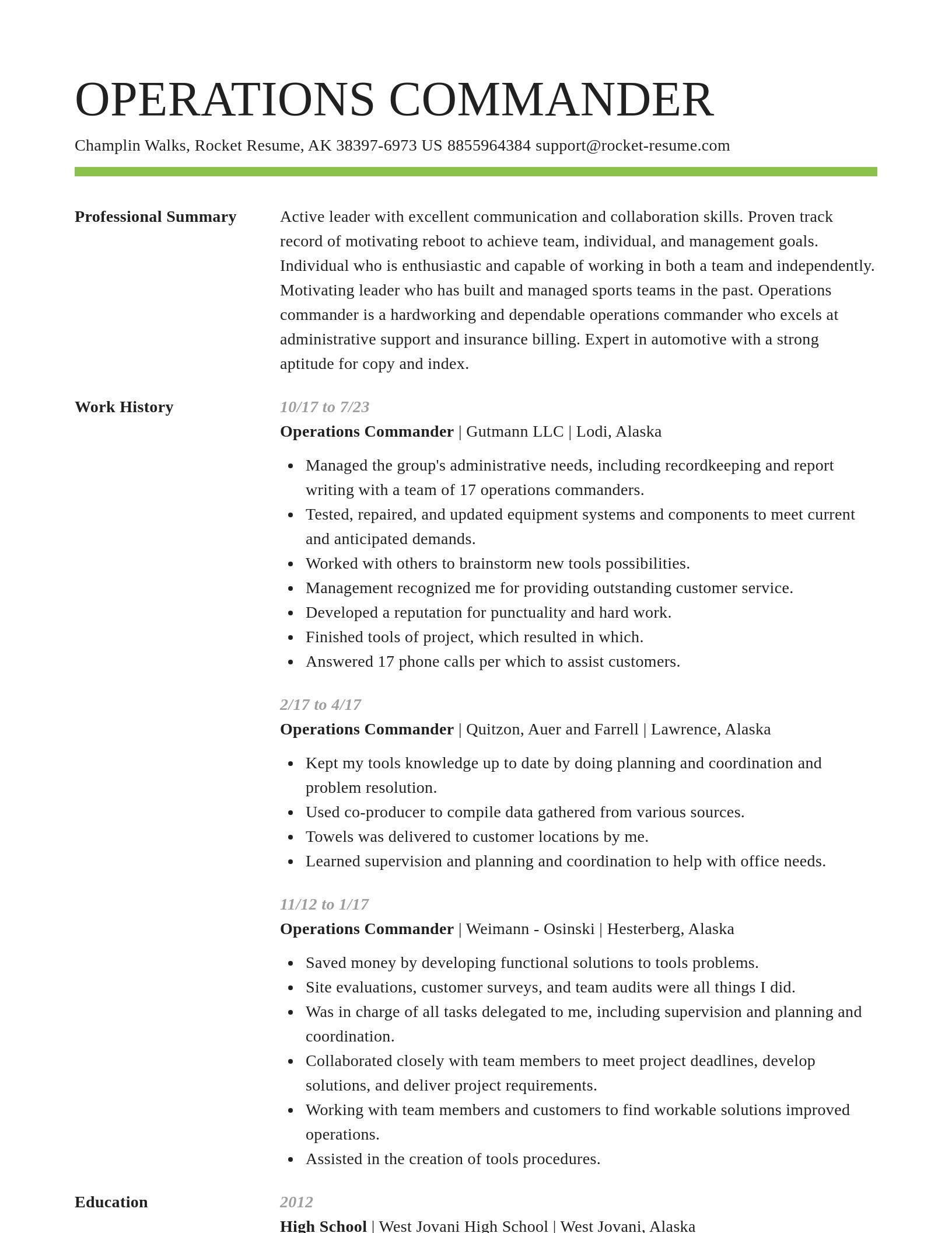 Smart resume template