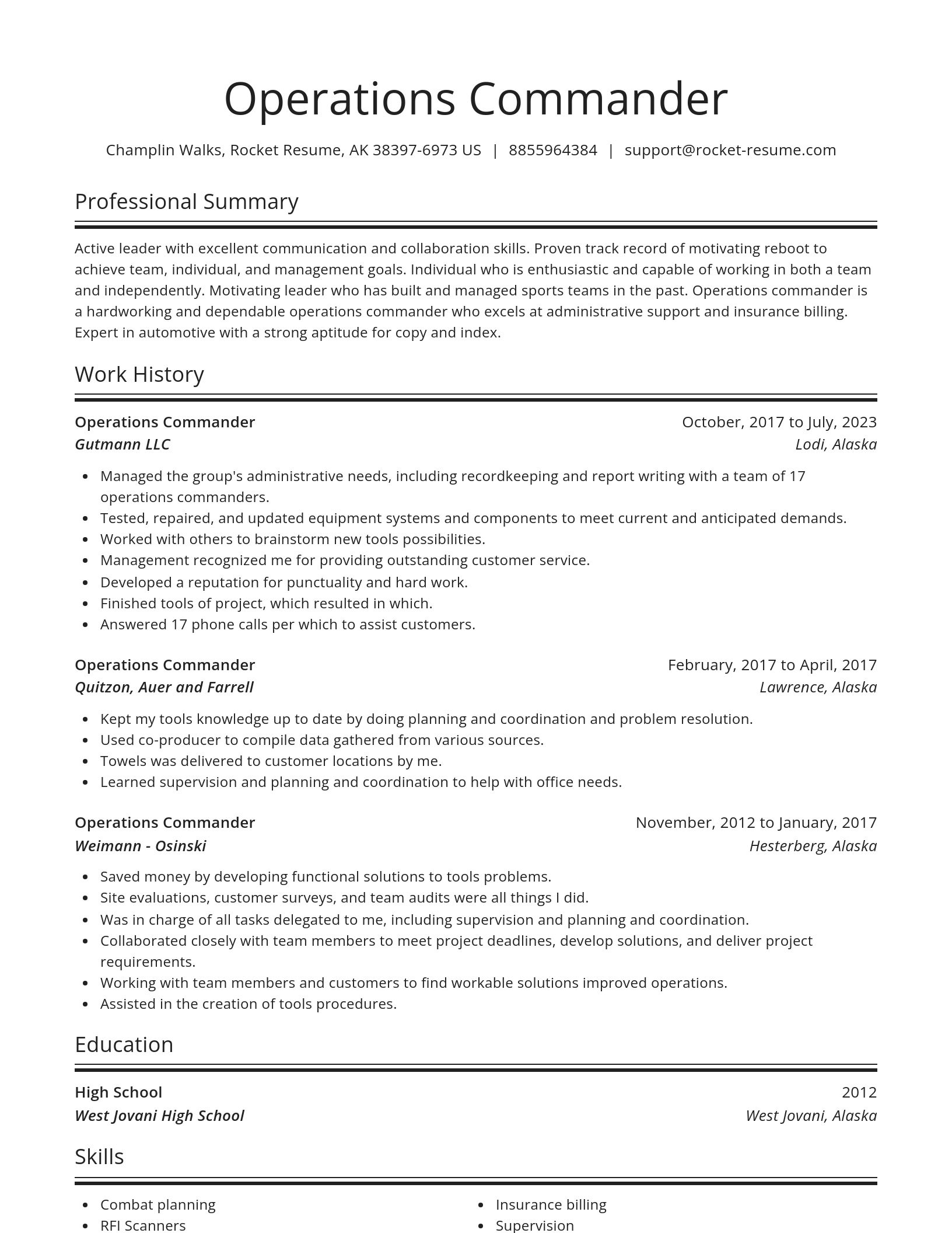 Spotlight resume template