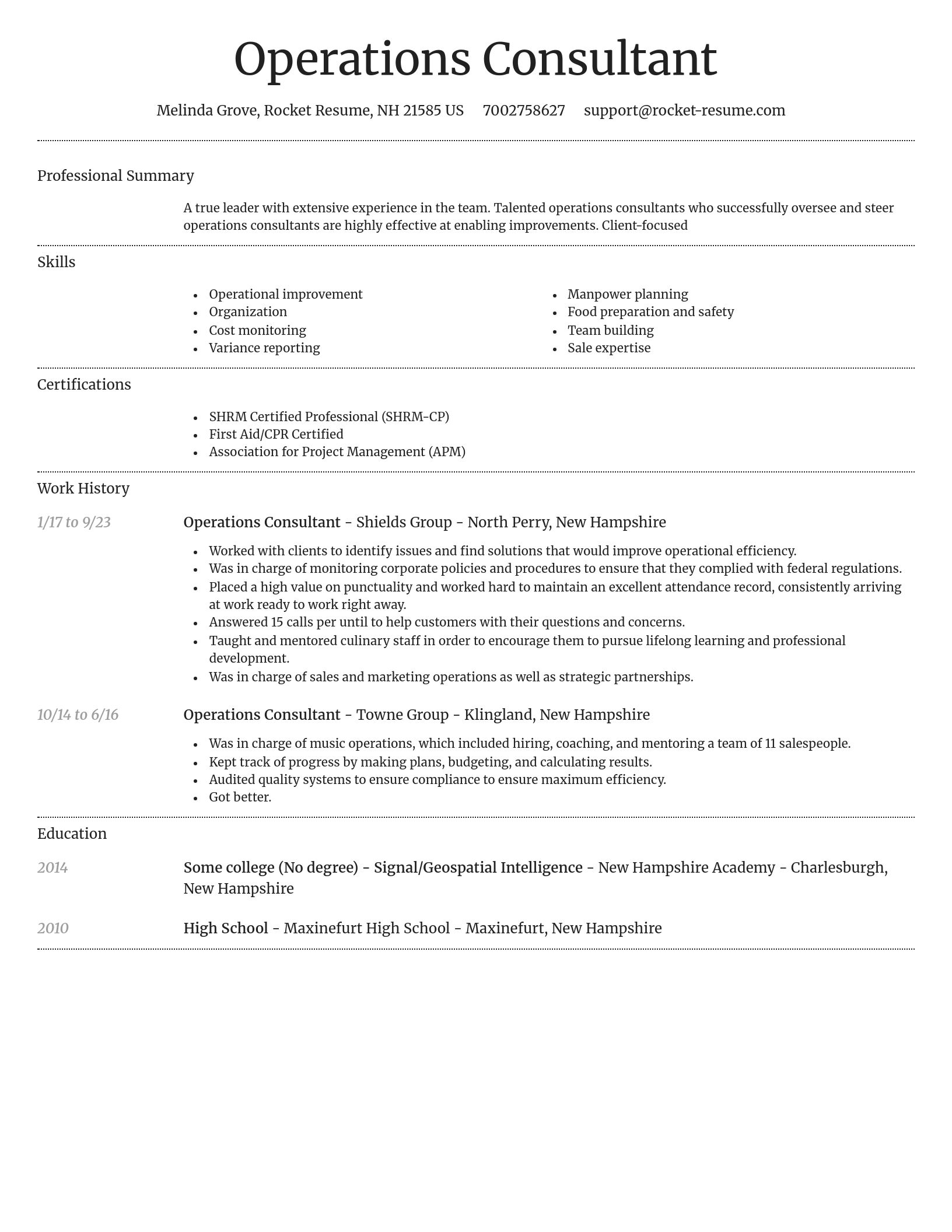 Dignified resume template