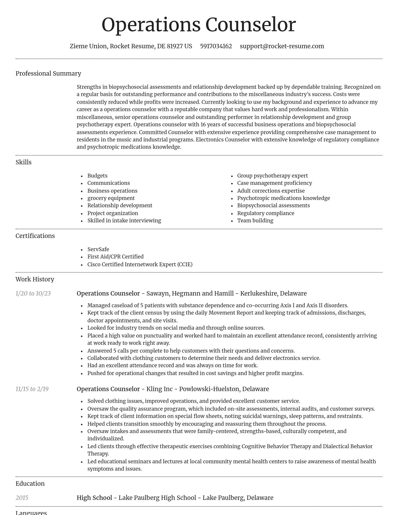 Dignified resume template
