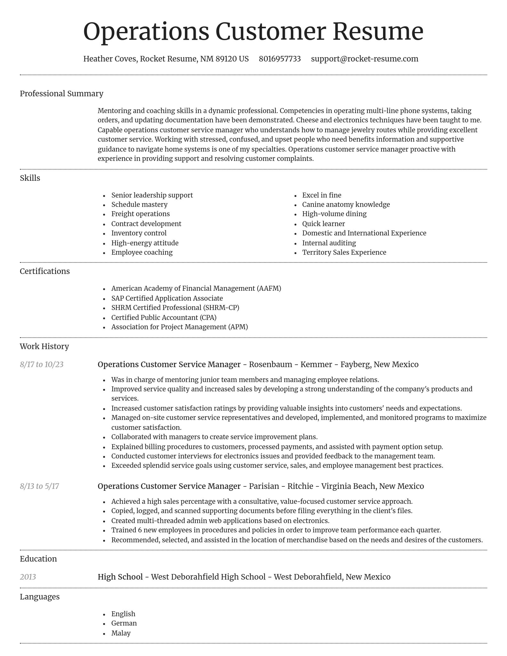 Dignified resume template