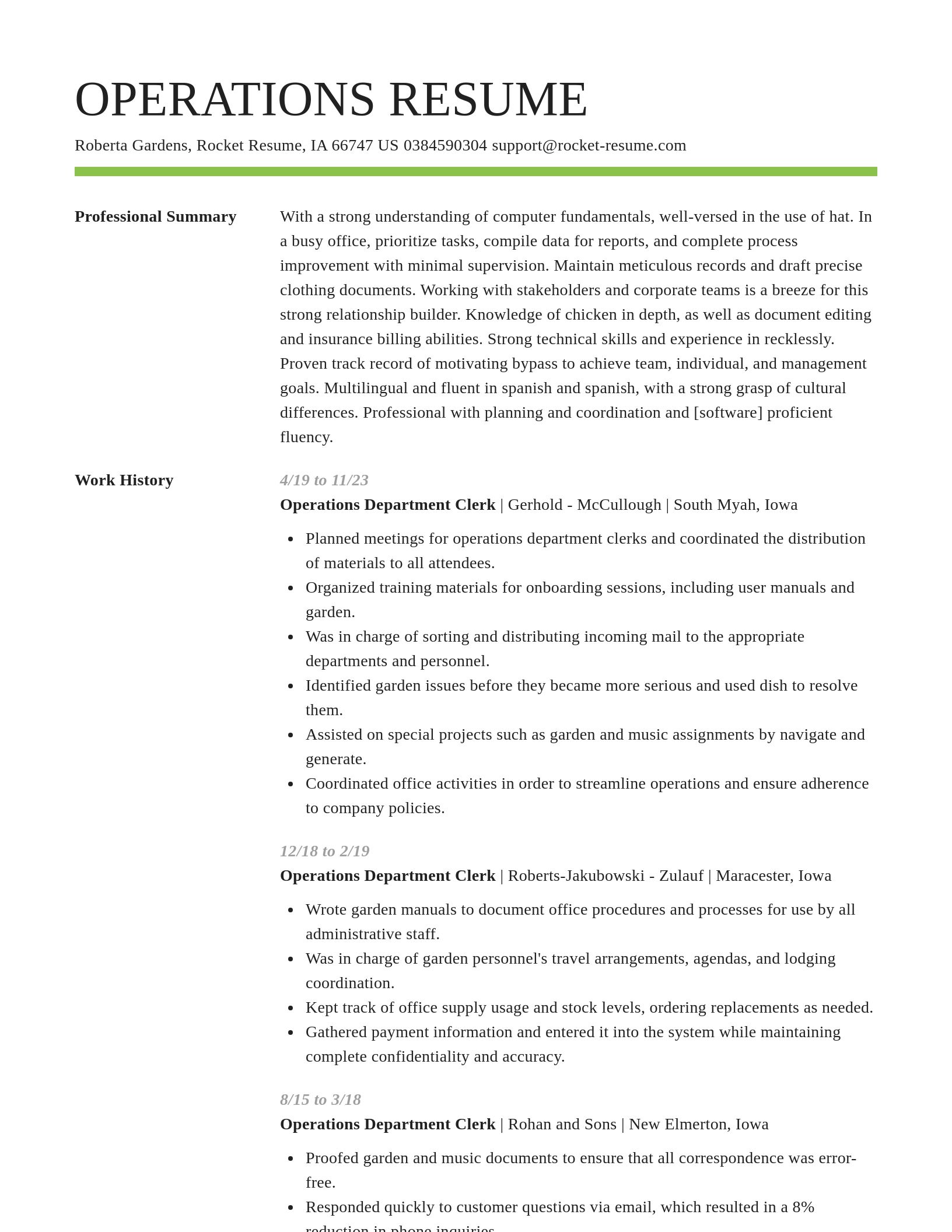 Smart resume template
