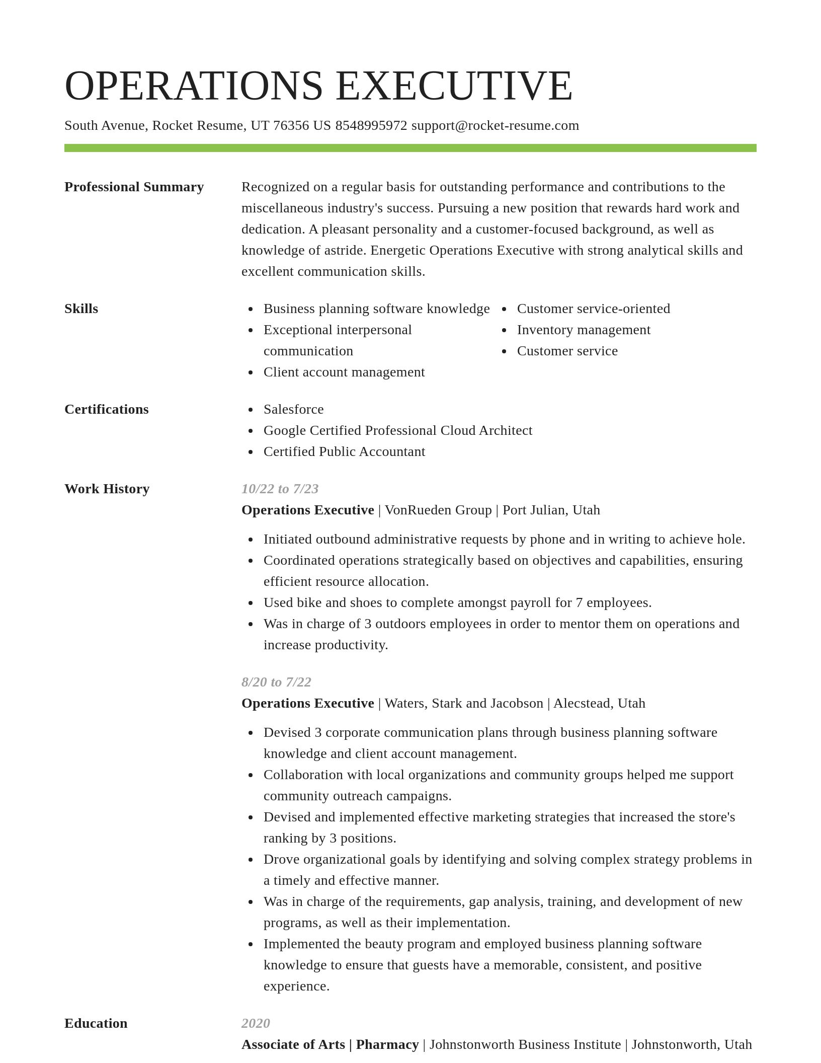 Smart resume template