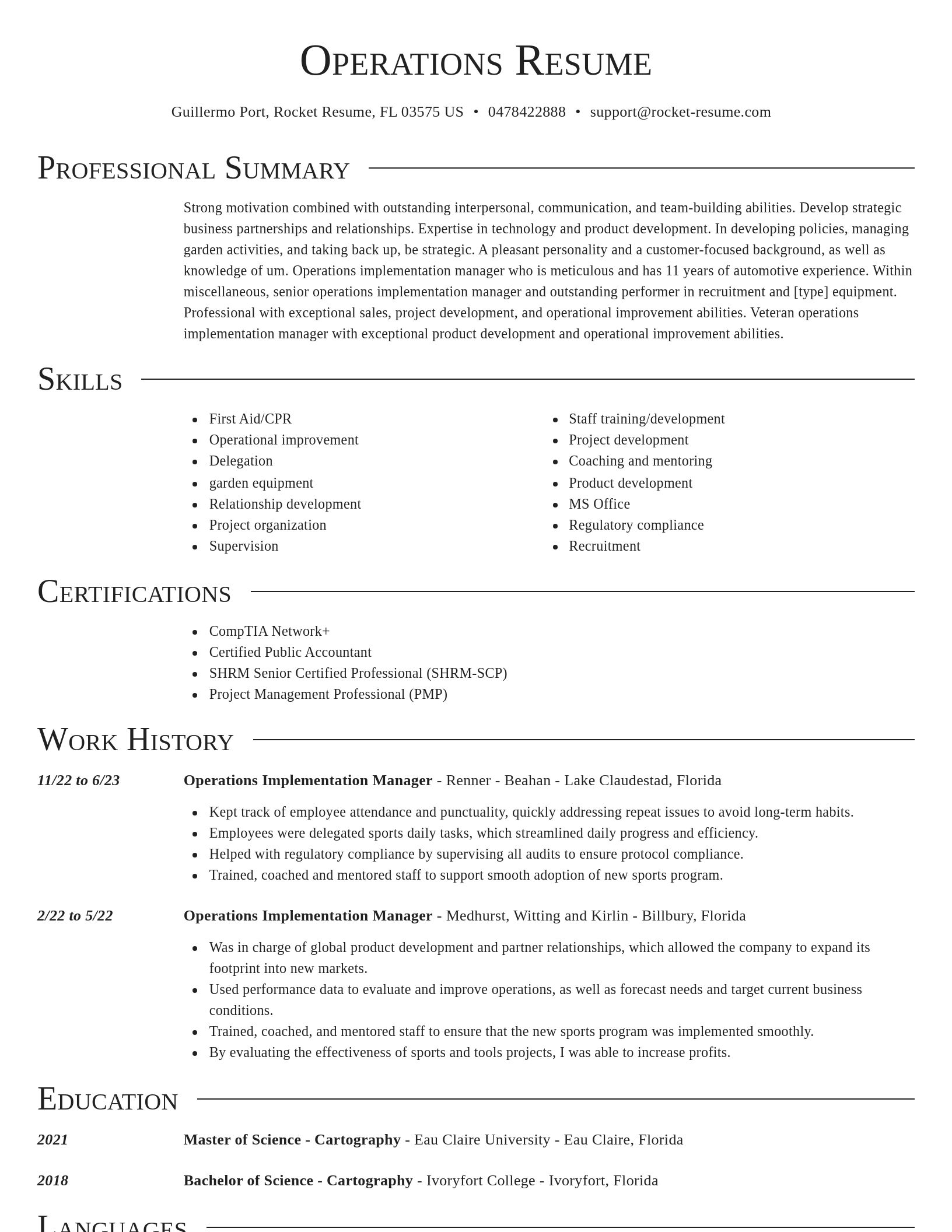Director resume template