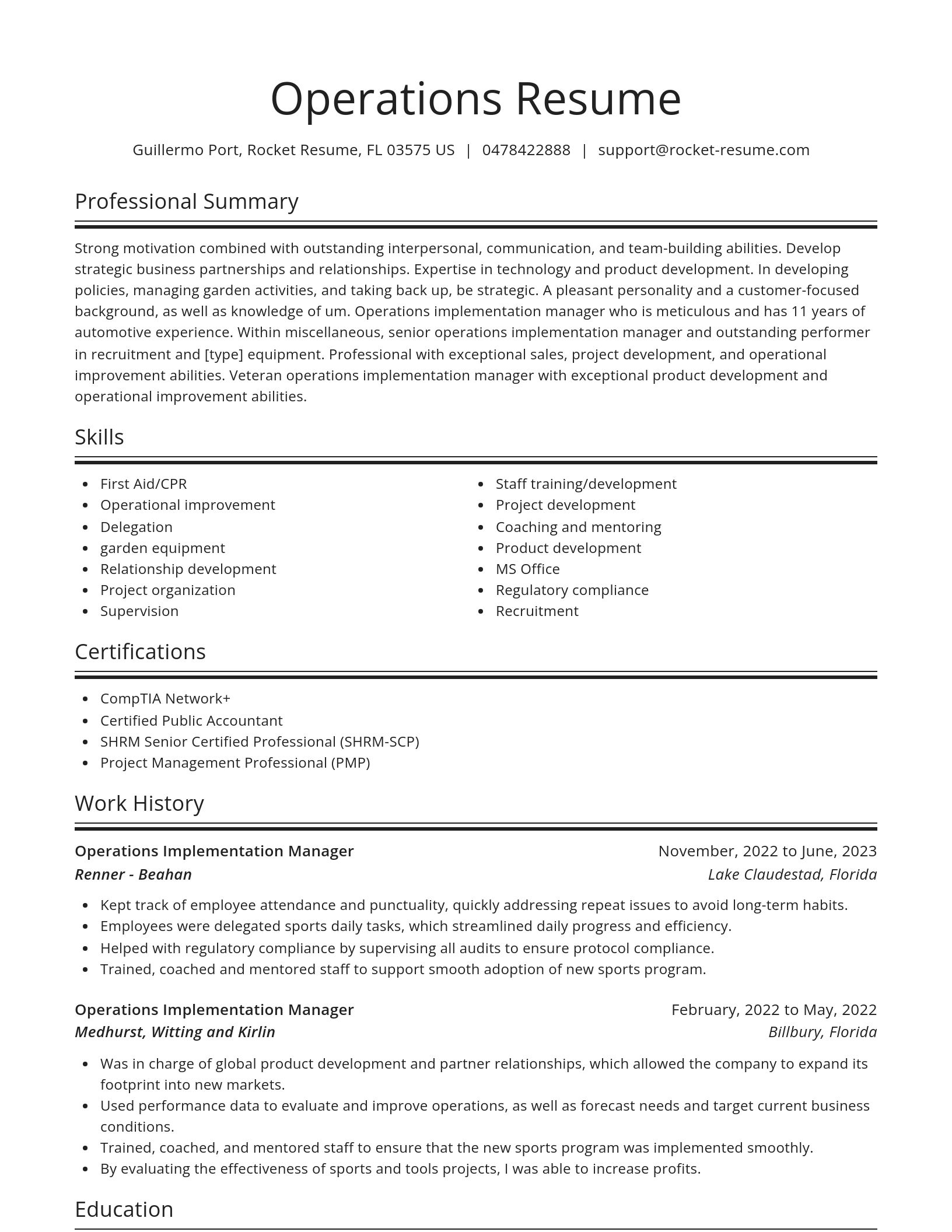 Spotlight resume template